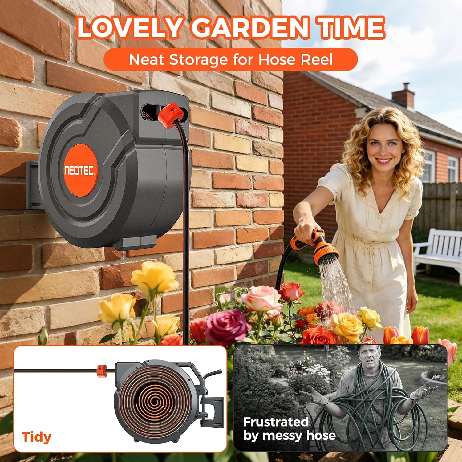 Detalle 2 de Retractable Garden Hose Reel 130 ft