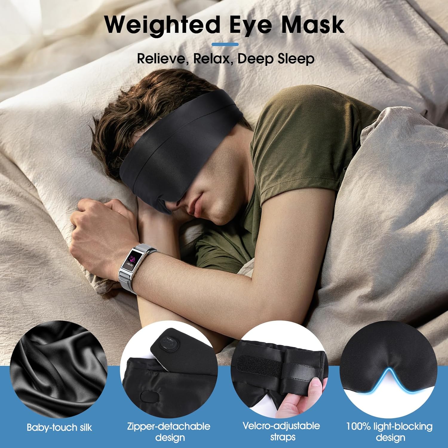 Detalle de Musicozy Heated Eye Mask for Dry Eyes: Cordless Comfort for Sleep and Relief