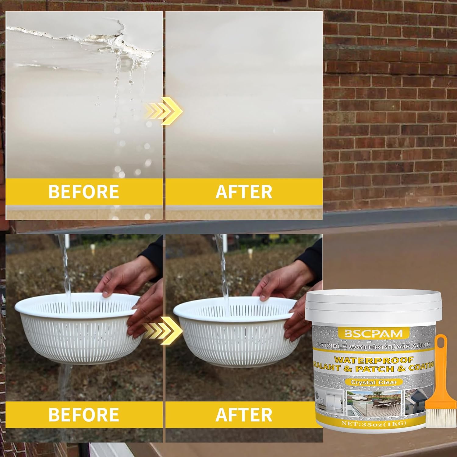 Detalle 2 de 1KG Clear Invisible Waterproof Sealant Agent – transparent water-based liquid waterproof coating for indoor and outdoor sealing