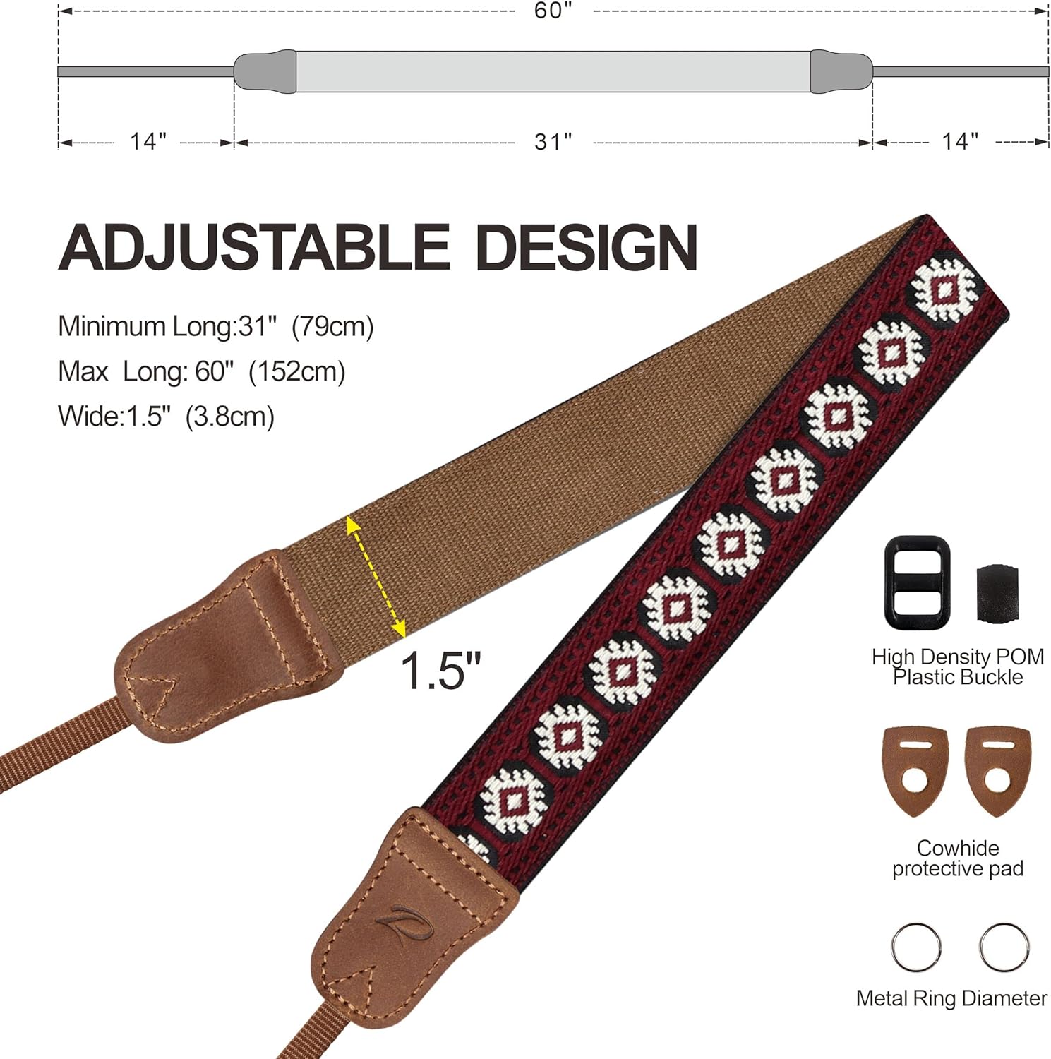 Thumbnail 6 de Padwa Lifestyle Camera Strap 1.5" adjustable 📷