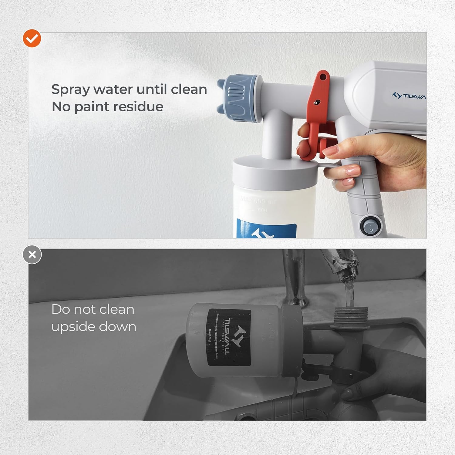 Thumbnail 6 de Tilswall Paint Sprayer: Ultra-Light HVLP with 2 Nozzles and 3 Patterns for DIY Projects