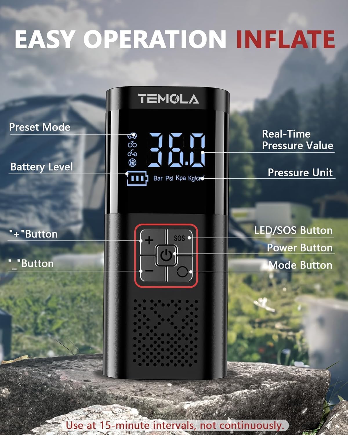 Thumbnail 2 de TEMOLA Portable Tire Inflator 150 PSI