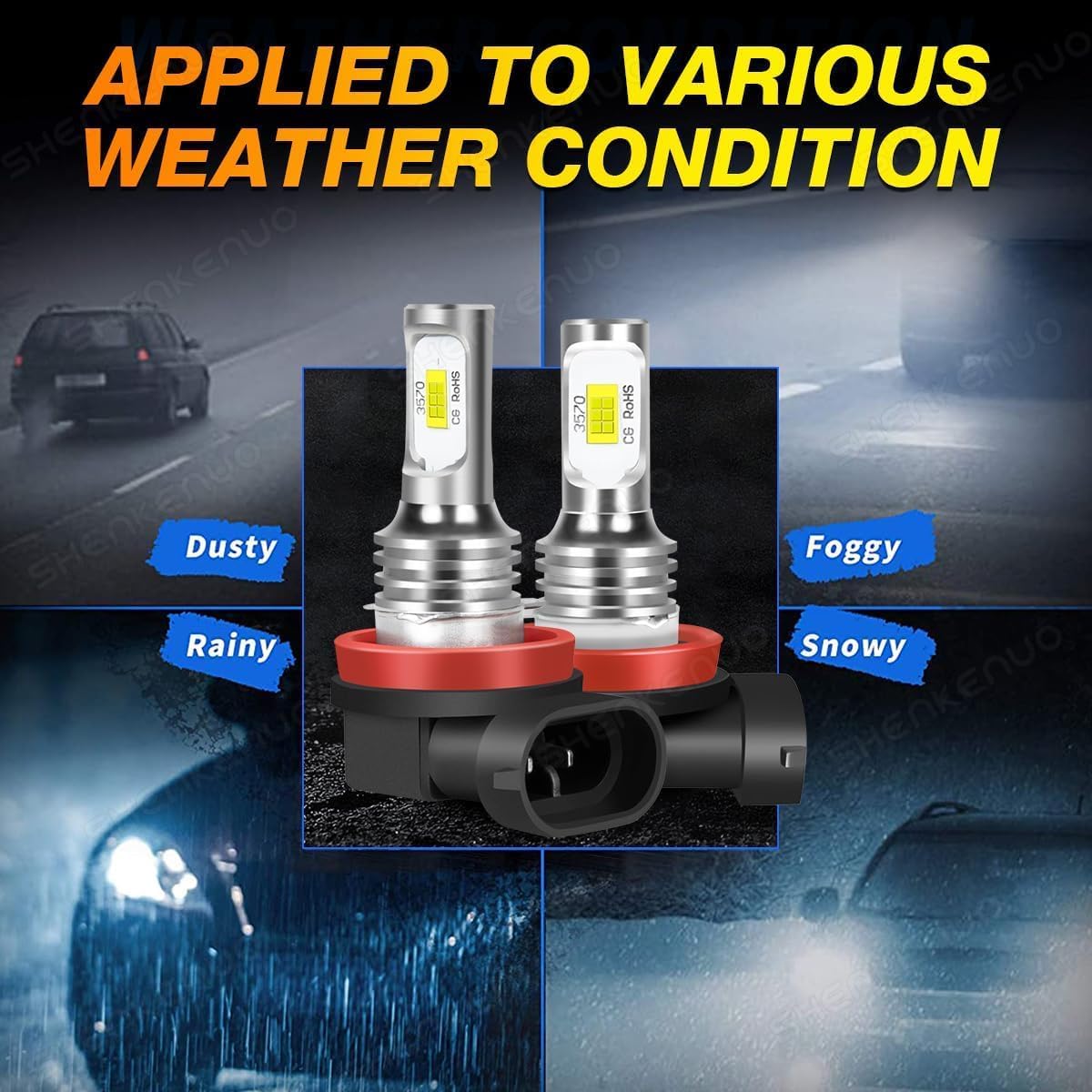 Thumbnail 6 de SHENKENUO H11 LED headlight bulbs 80W