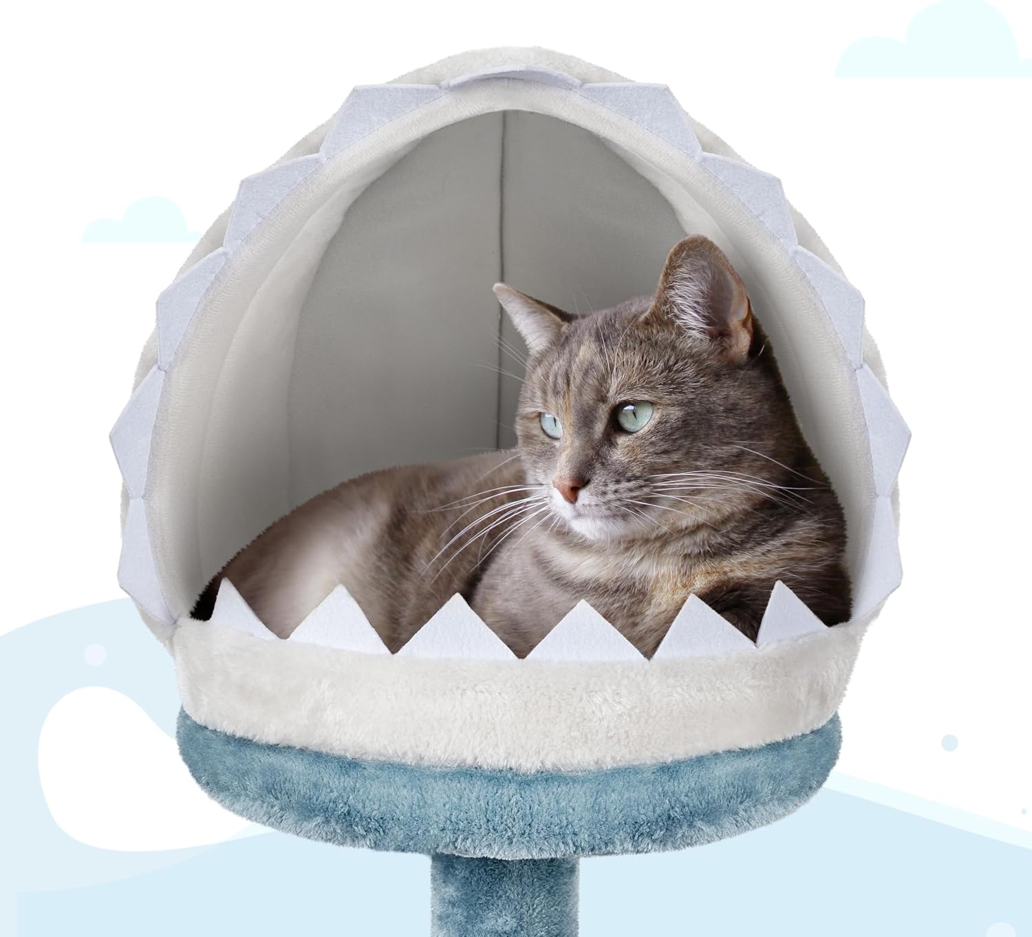 Detalle 2 de Yaheetech 115cm ocean cat tree with hammock 🐱