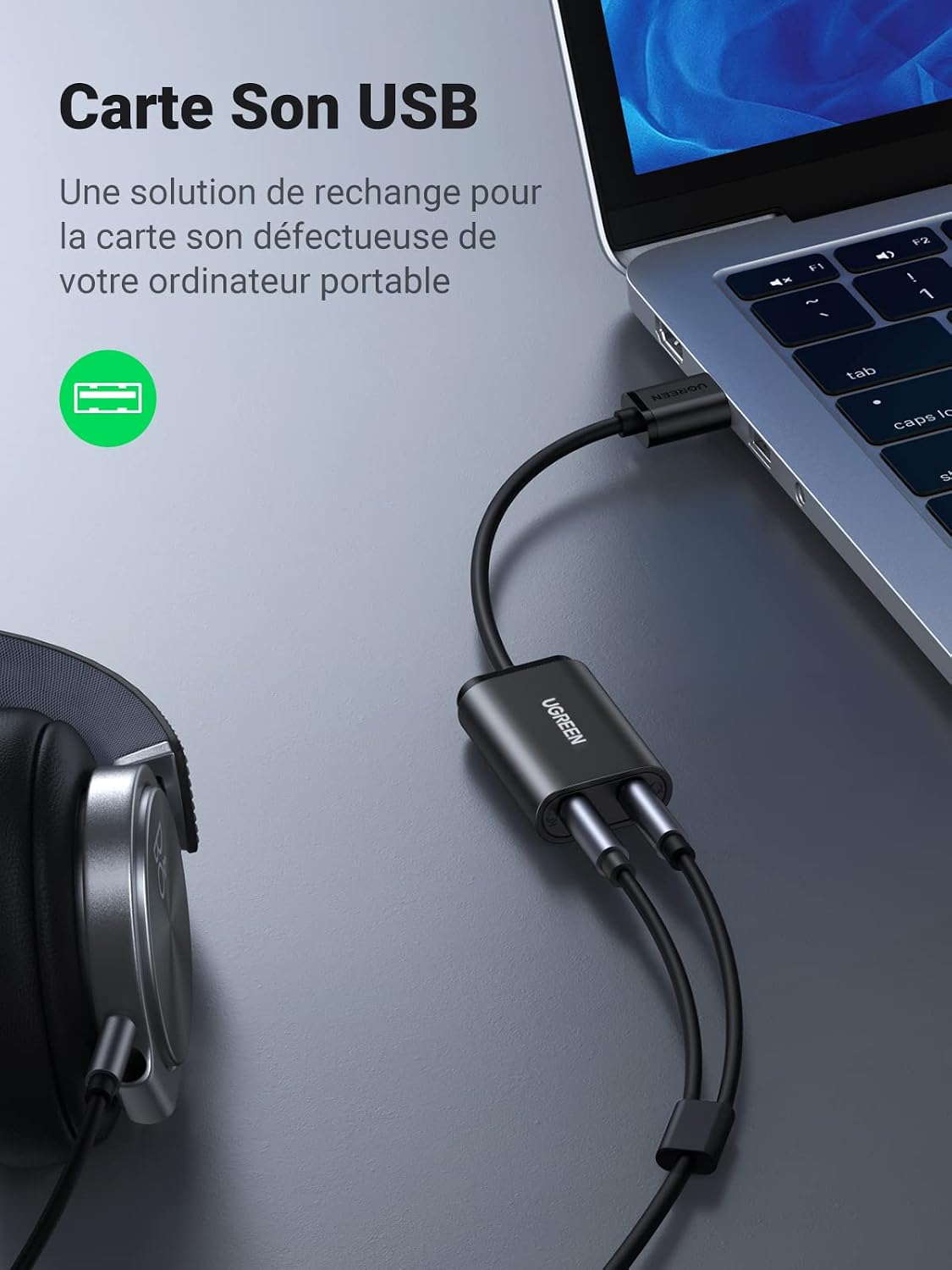 Detalle 2 de UGREEN Carte son USB 15 cm