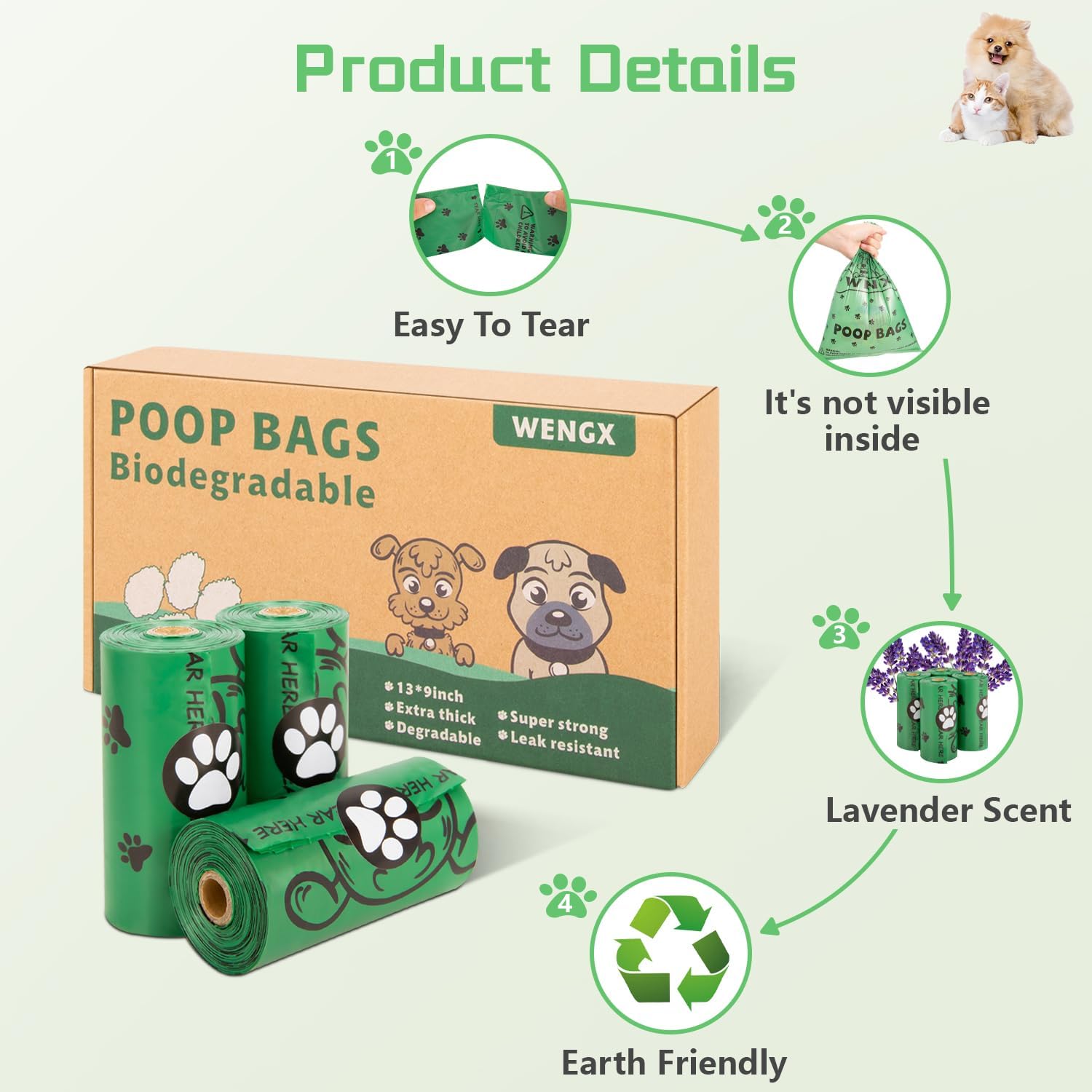 Thumbnail 3 de Poo Bags for Dog Waste: Large, Super Strong, Leak-Proof with Lavender Scent