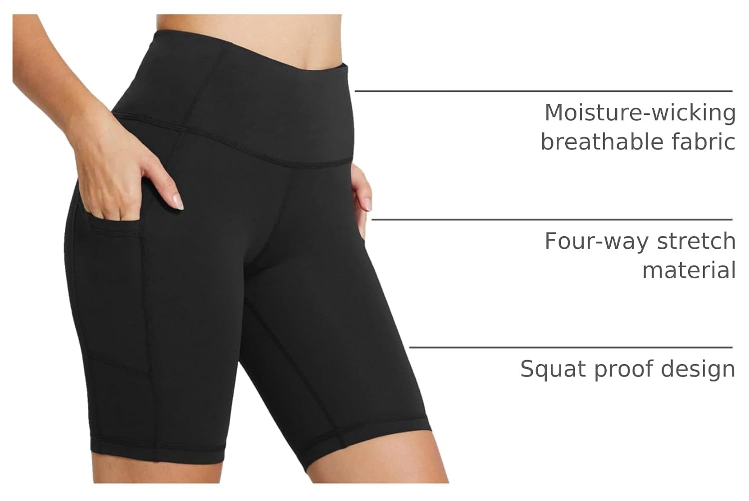 Detalle 2 de Baleaf Women's 8"/5"/3" Biker Shorts High Waist