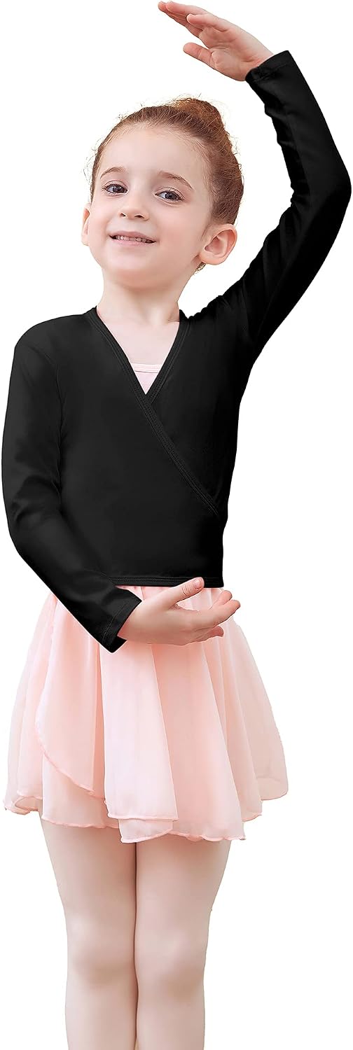 Detalle 2 de Tancefair maglioncino/capelletto da balletto con incrocio in vita e bottoni incrociati per bambini e donne