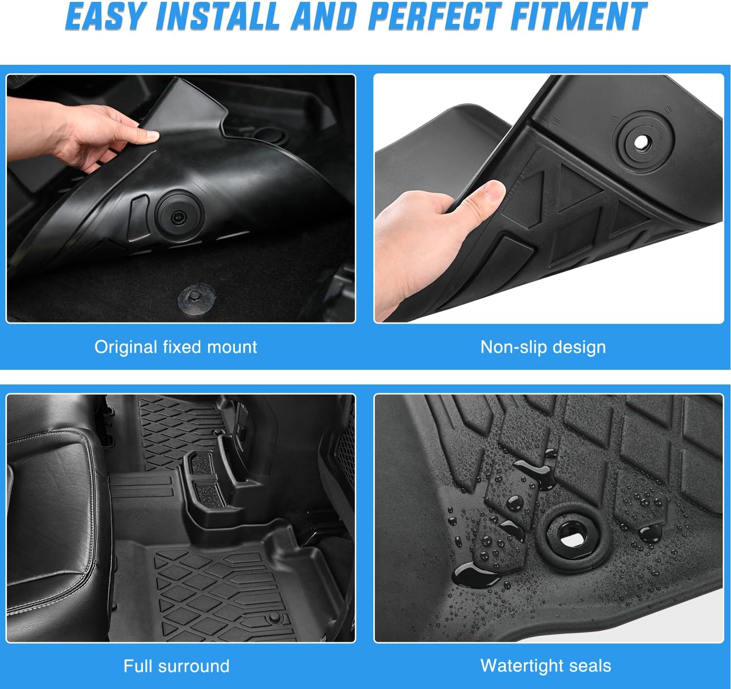 Detalle 2 de Nilight TPE Floor Mats for Charger AWD