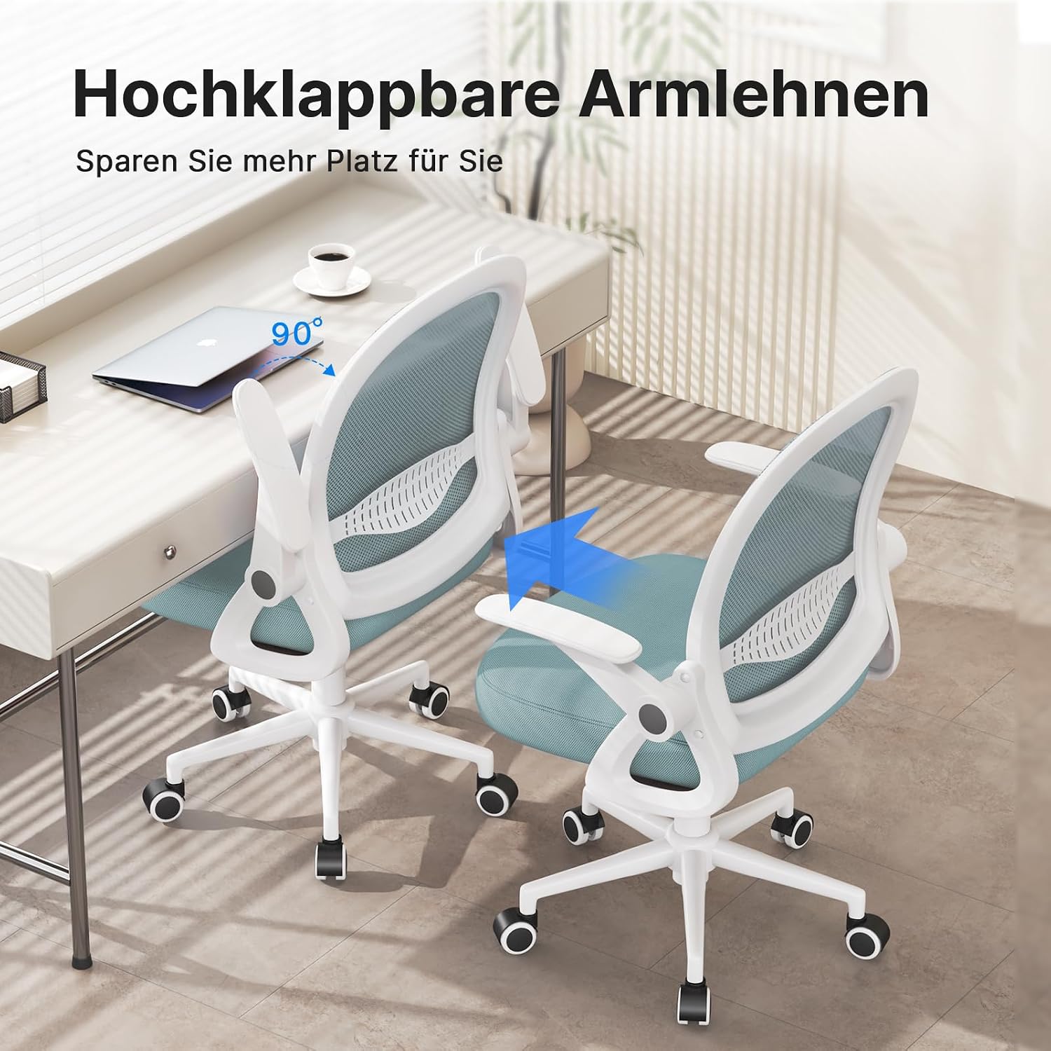 Thumbnail 6 de naspaluro Bürostuhl Ergonomisch Netz, 10 cm