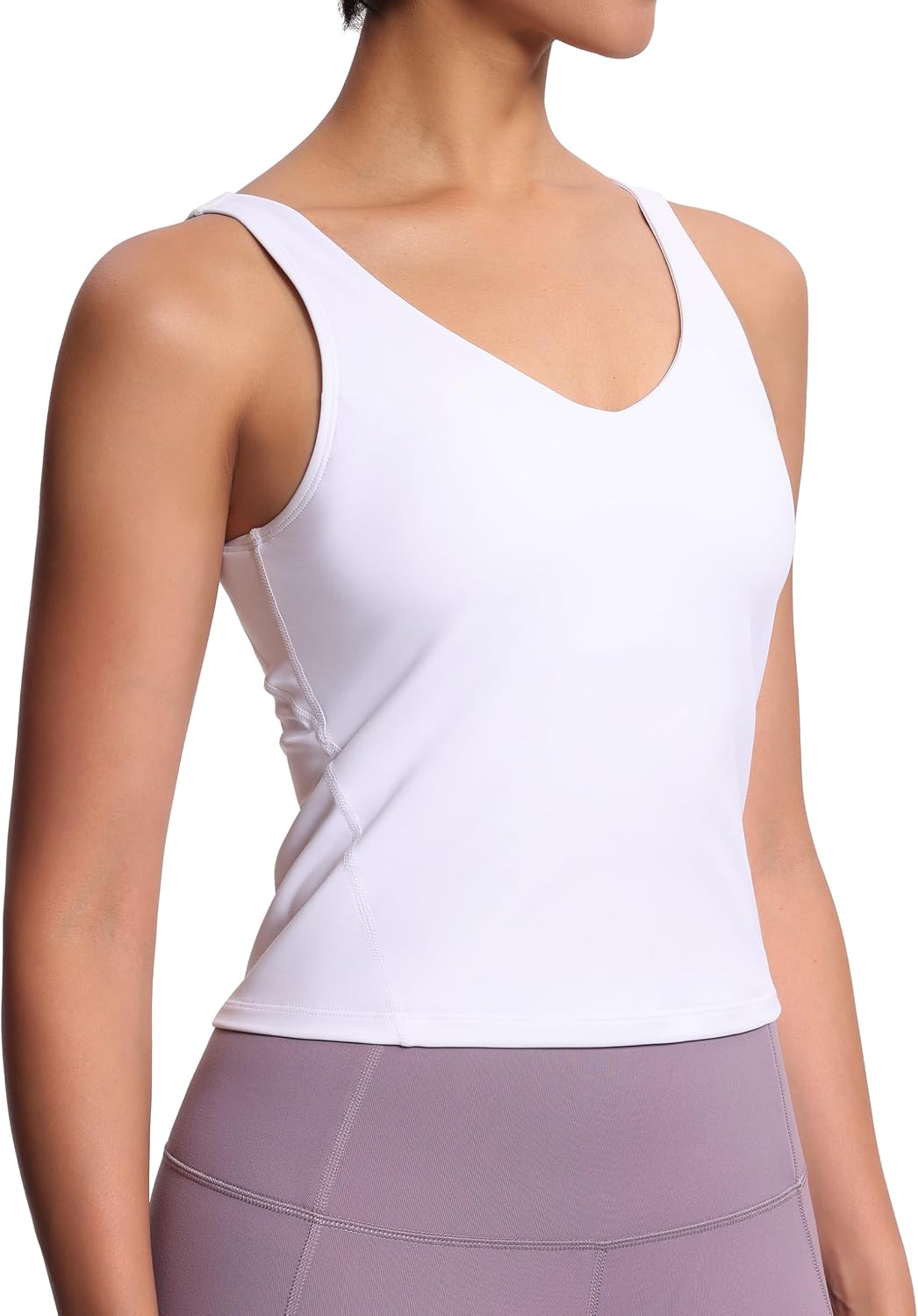 Detalle de THE GYM PEOPLE Reggiseno sportivo da donna senza ferretto imbottito, per allenamento e yoga