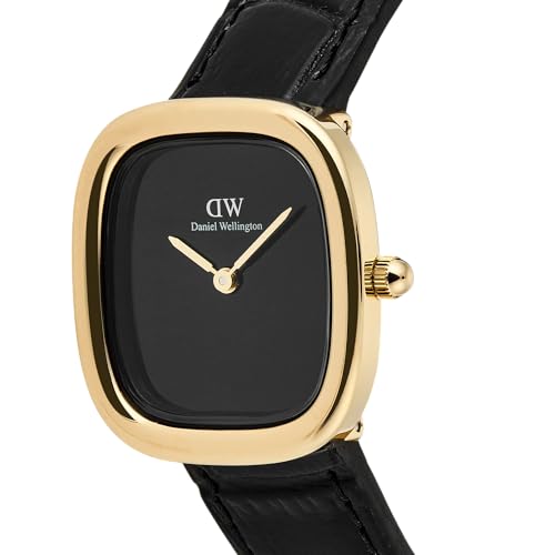Detalle de Daniel Wellington Margot Orologi 24x26 in acciaio 316L placcato oro PVD con pelle genuina