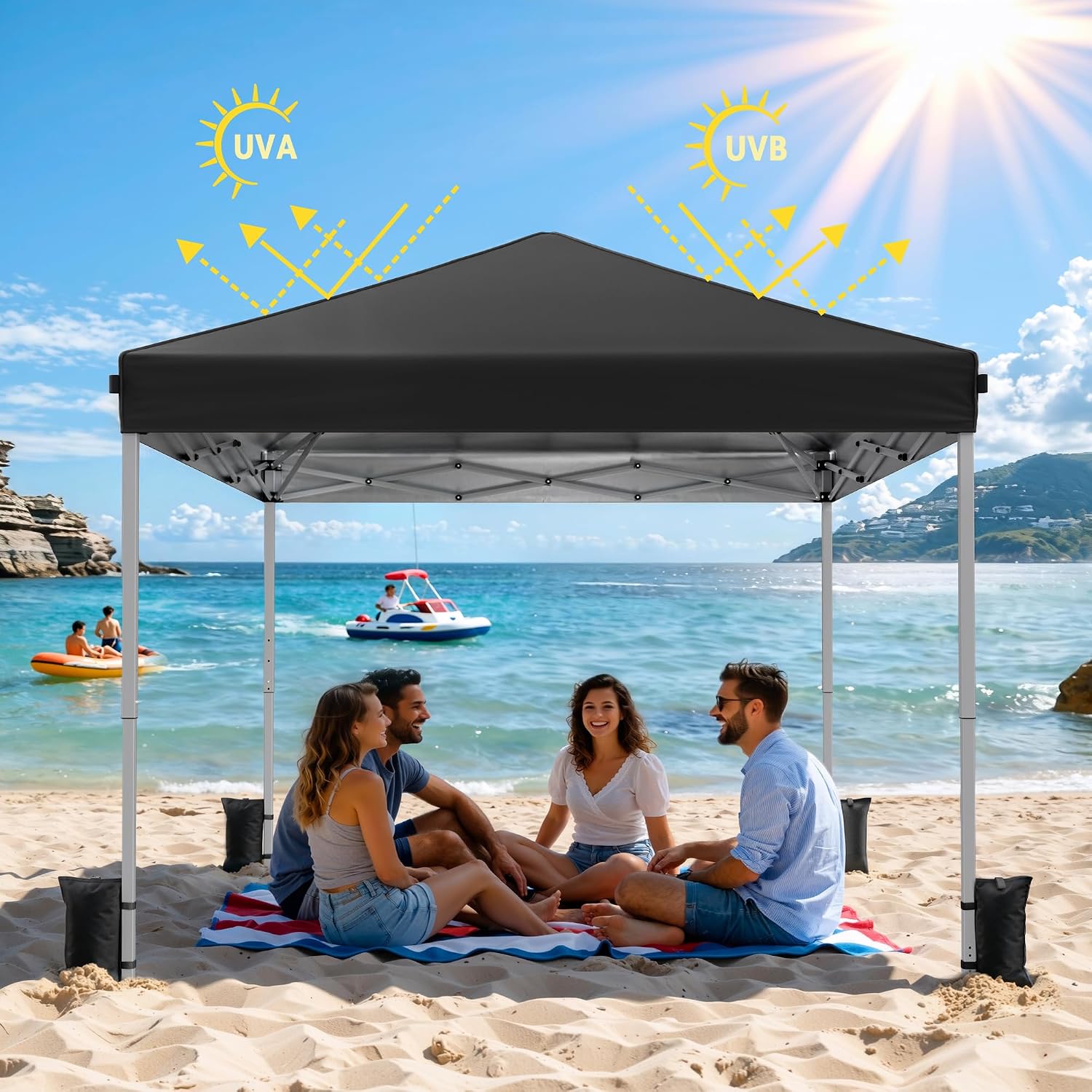 Thumbnail 4 de Vinabilia WF250023 10x10 Pop-Up Canopy Tent, UPF 50+, One-Push Lock