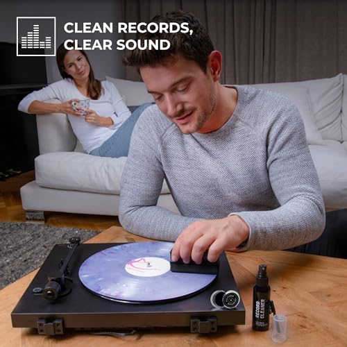 Detalle 2 de Big Fudge 5-in-1-Reinigungsset für Vinyl-Schallplatten – Komplettpaket inkl. Samtbürste, Reinigungsflüssigkeit, Stylus-Gel und Etui