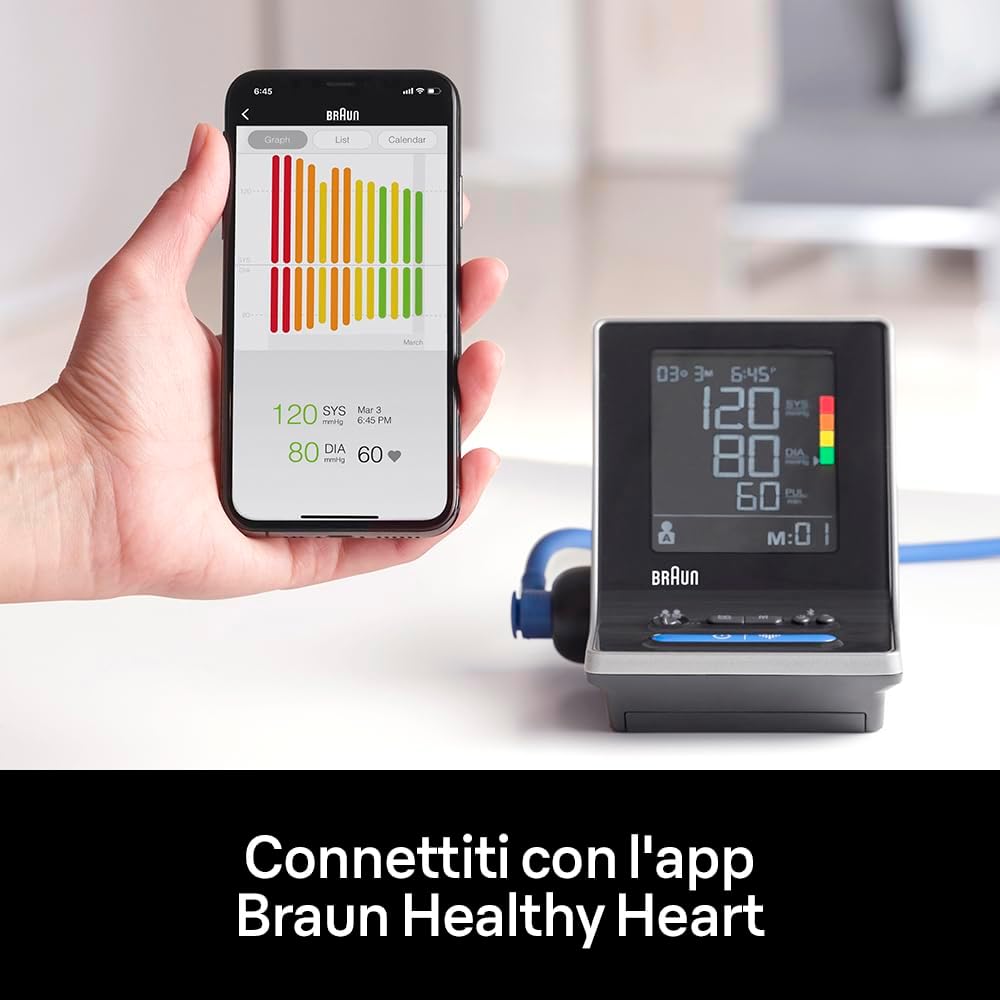 Thumbnail 2 de Braun ExactFit 5 Connect – Misuratore di pressione arteriosa da braccio con app Braun Healthy Heart