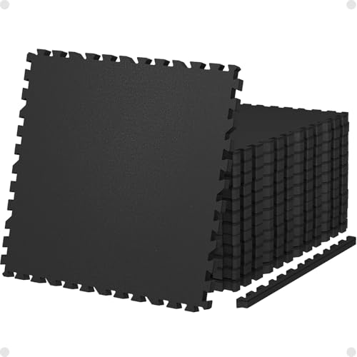 Detalle de AIRHOP 6 Matten 60x60x2 cm – Extra Dicke Gummierte Puzzlematte für Fitnessstudio und Heimfitness
