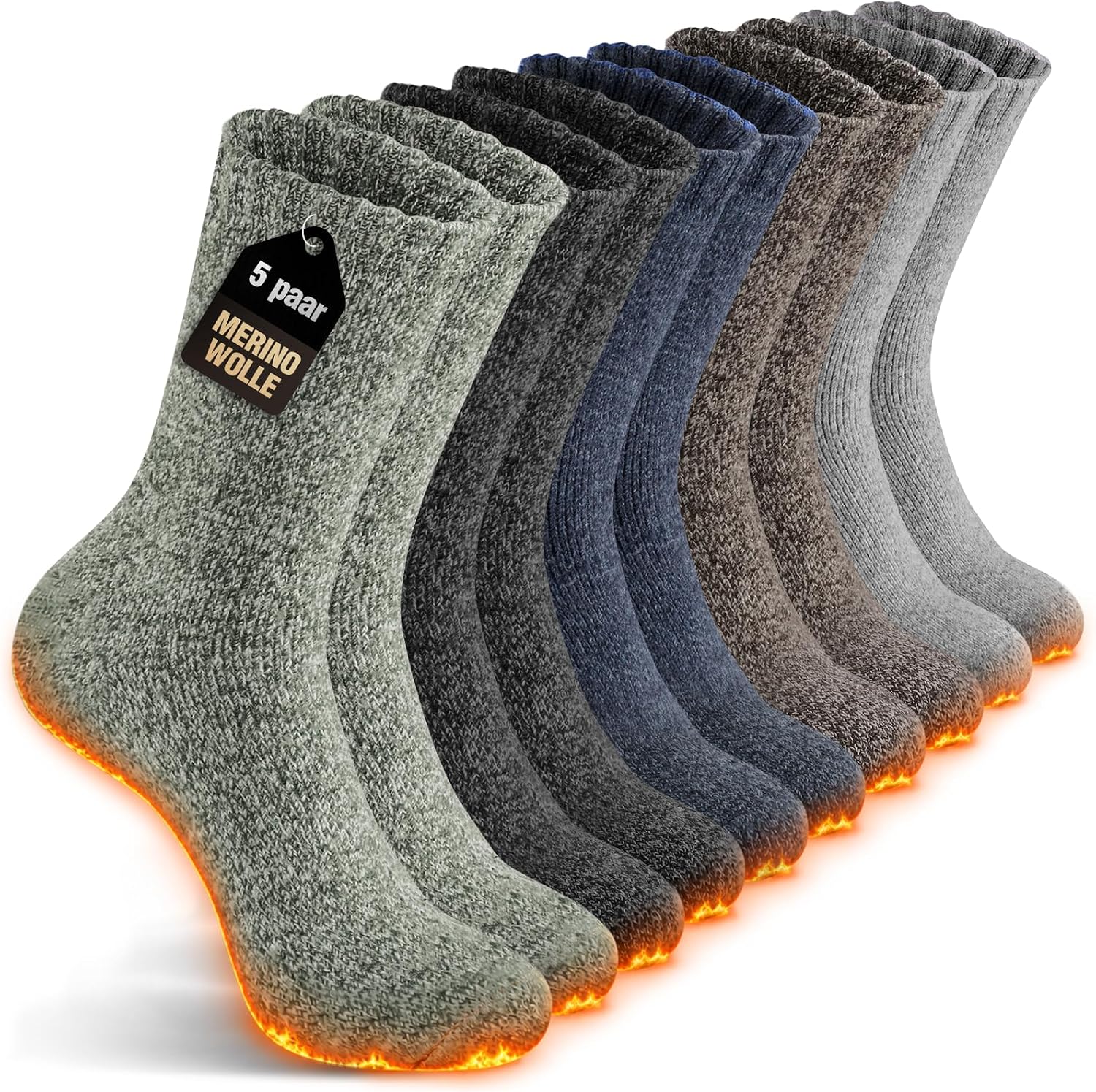 Detalle de SockWaddles thermosokken heren, 5 paar met dikke badstof binnenkant
