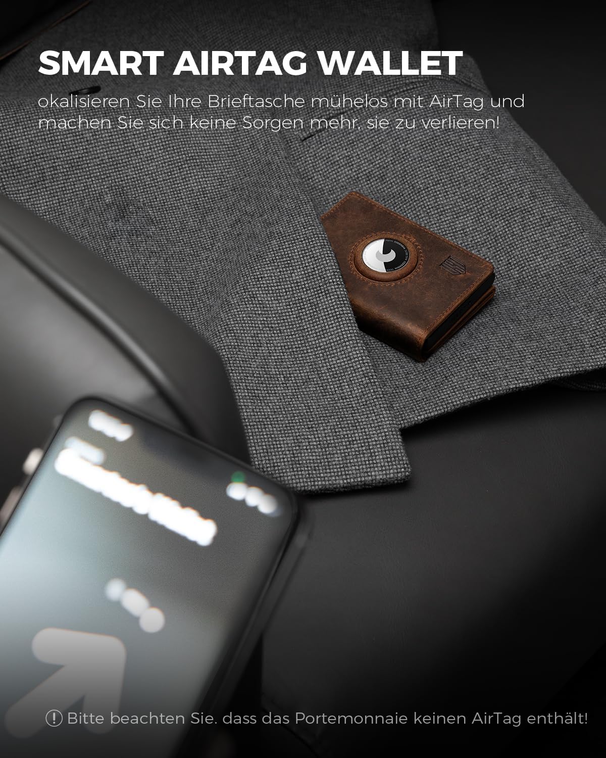 Thumbnail 1 de DODENSHA Airtag Wallet Herren Kartenetui mit AirTag-Fach