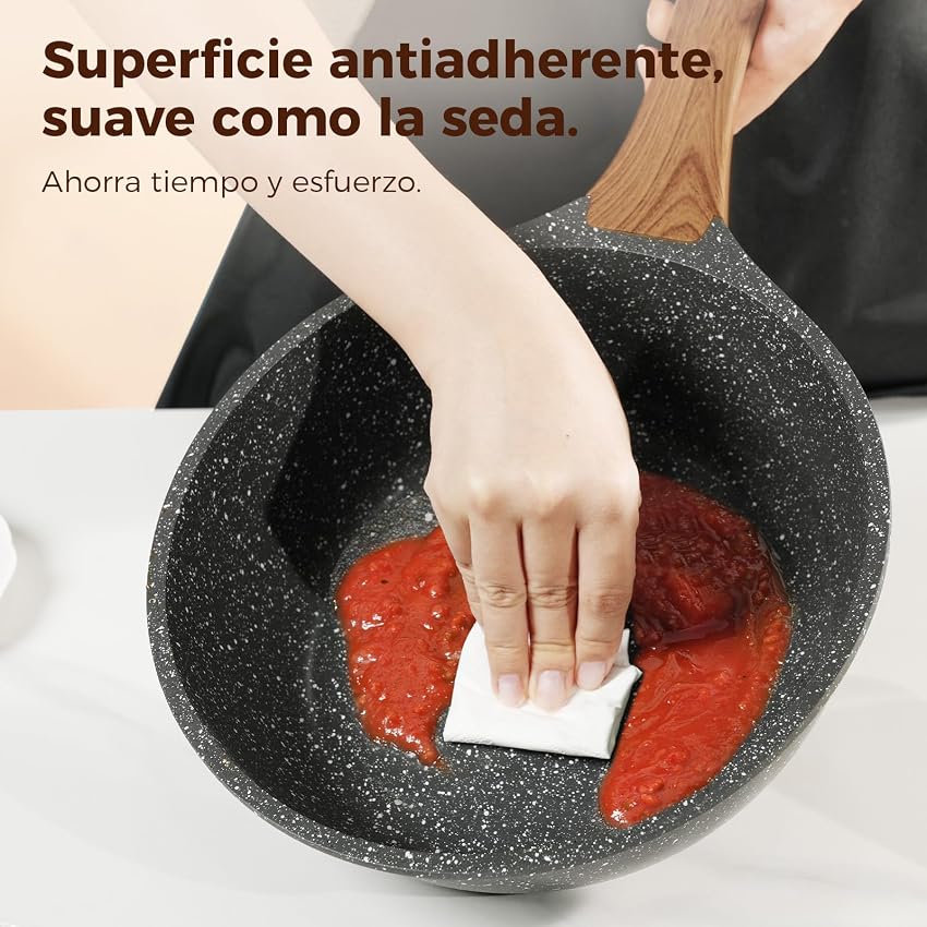 Detalle 2 de YASHE Sartén Profunda 24 cm antiadherente para inducción