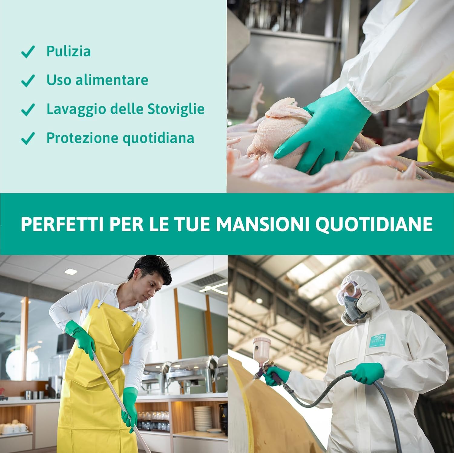 Detalle 2 de Ansell AlphaTec 37-300 guanti in nitrile taglia M, 12 paia