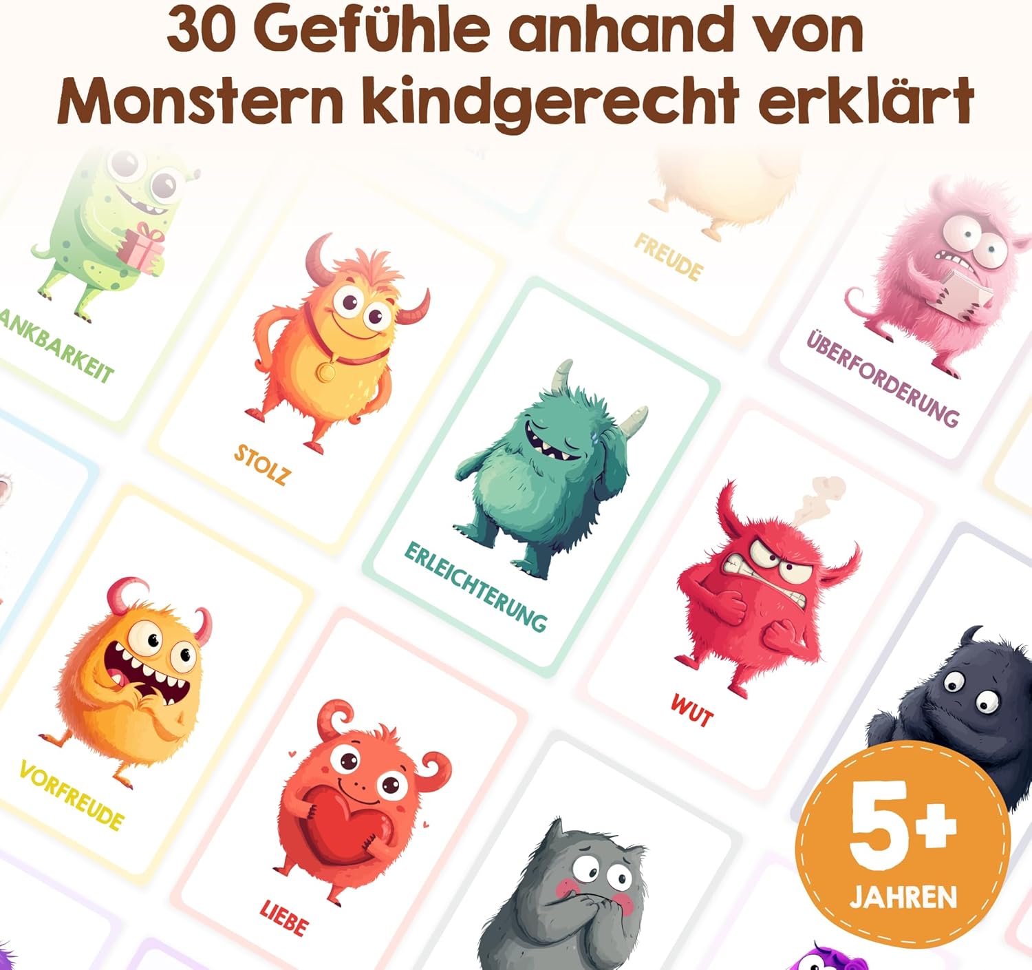 Detalle 2 de Edubini Gefühlskarten für Kinder – 30 Emotionskarten mit Erklärtexten