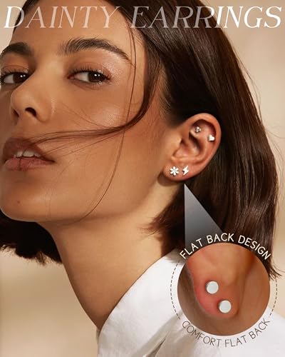 Thumbnail 1 de LOLIAS 24-Pair Flat Back Earrings Set, Stainless Steel Screw-Back Studs