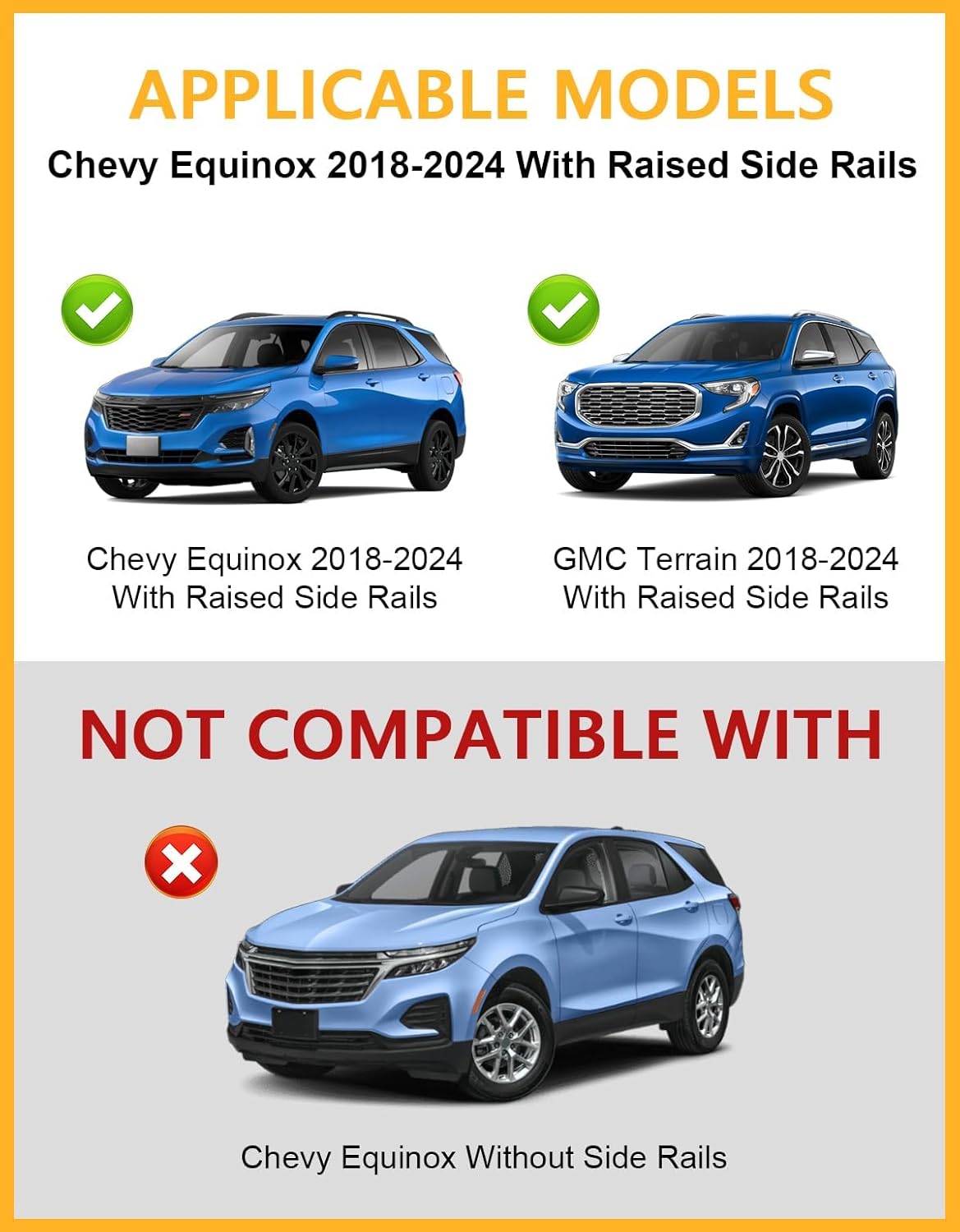 Thumbnail 1 de Tuyoung 300lbs All Aluminum Roof Rack Cross Bars for 2018-2024 Chevy Equinox & GMC Terrain