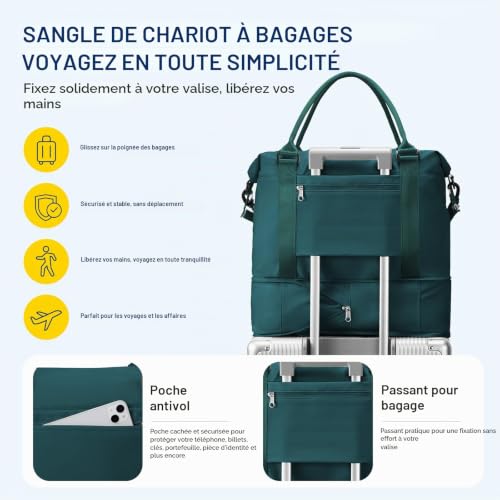 Thumbnail 7 de SEAFEW sac de voyage 40 x 30 x 20 cm, compartiment chaussures et poche humide