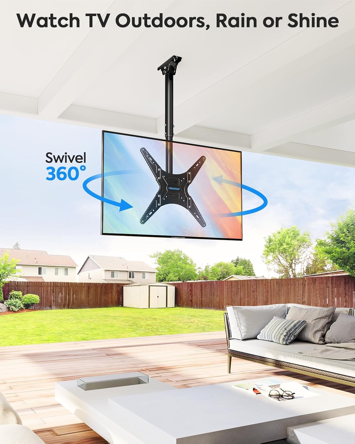 Detalle de MOUNTUP Outdoor Ceiling TV Mount for 26"–65" TVs