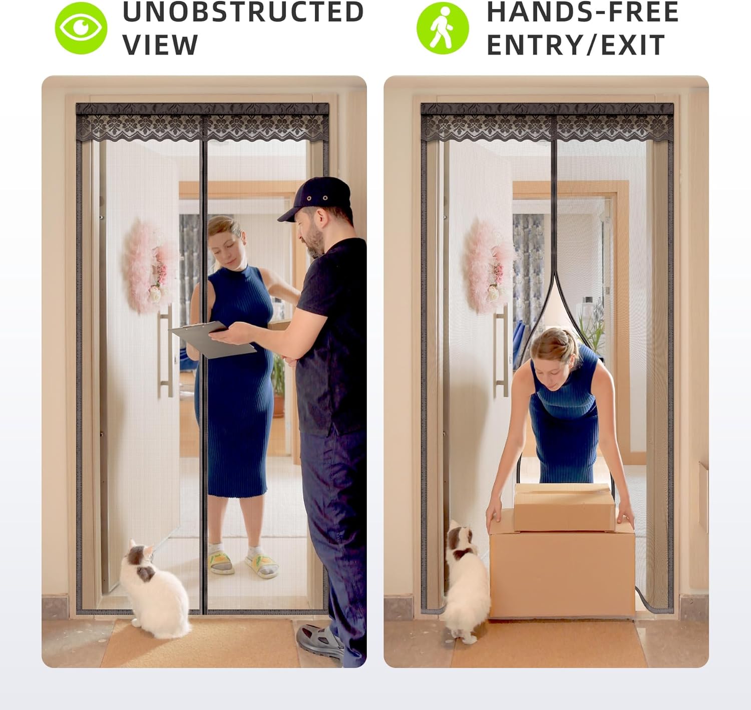 Thumbnail 1 de EXTSUD Fibreglass Magnetic Screen Door (Anti-mosquito mesh curtain) 90x200 cm, Black