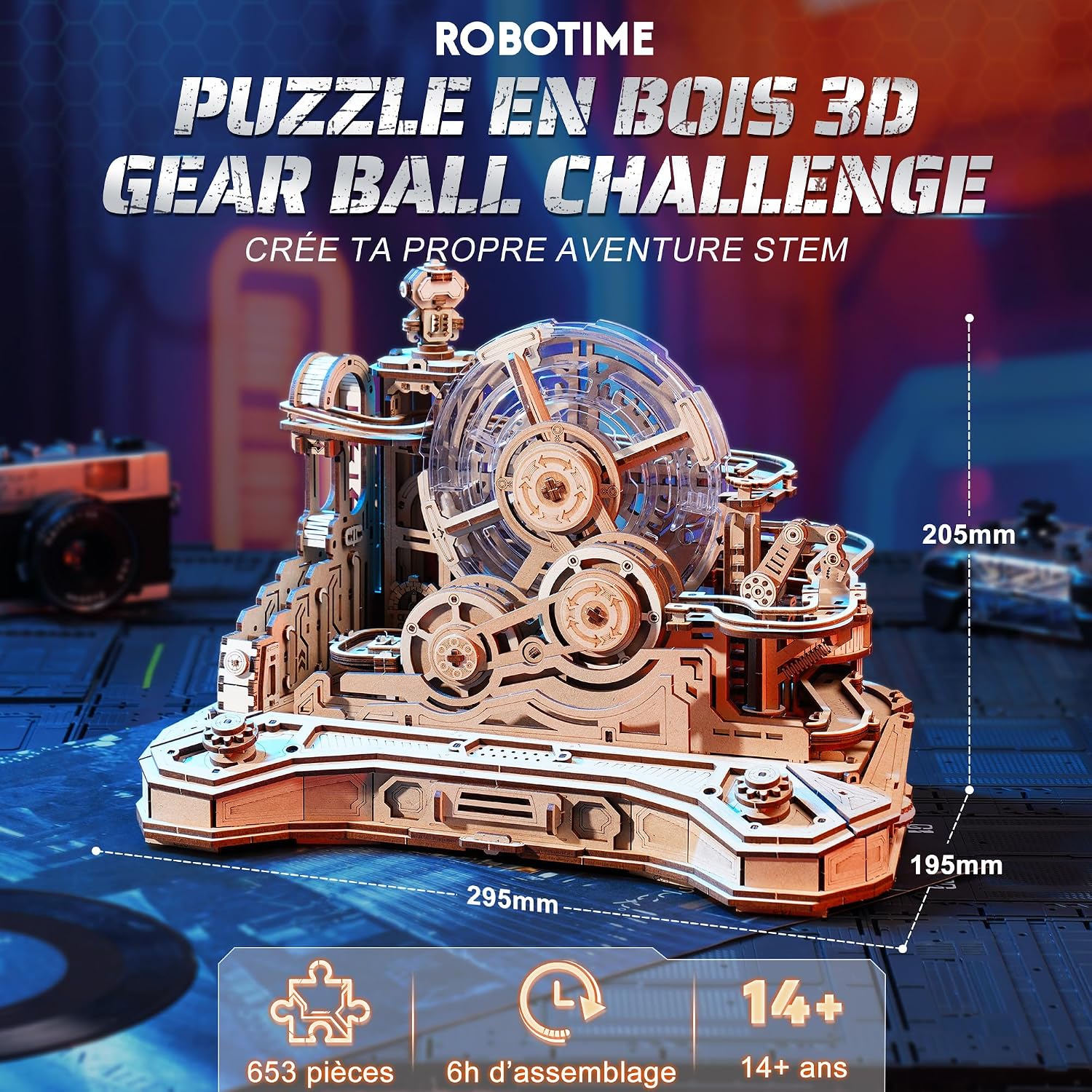 Detalle 2 de ROBOTIME Gear Ball puzzle 3D 653 pièces 🧩