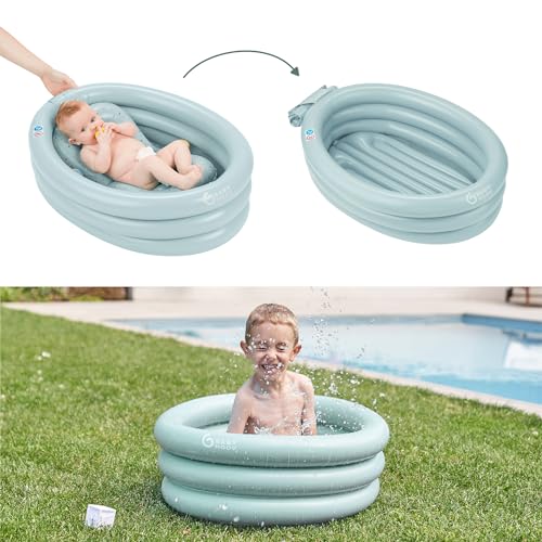 Detalle de Babymoov Bañera hinchable evolutiva AQUADOTS: 2 en 1 para el baño y el juego del bebé