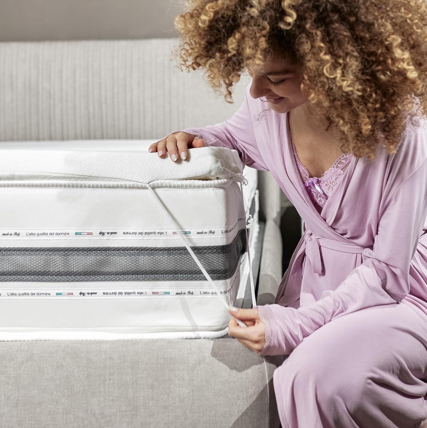 Thumbnail 2 de MiaSuite Topper correttore in memoryfoam sfoderabile con Aloe Vera per materasso matrimoniale 170x190 (10 cm)