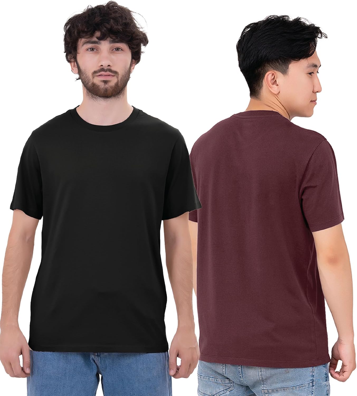 Thumbnail 1 de 6 Pack T Shirts for Men UK 100% Cotton – SoftSpun Premium Plain Crew Neck Multipack