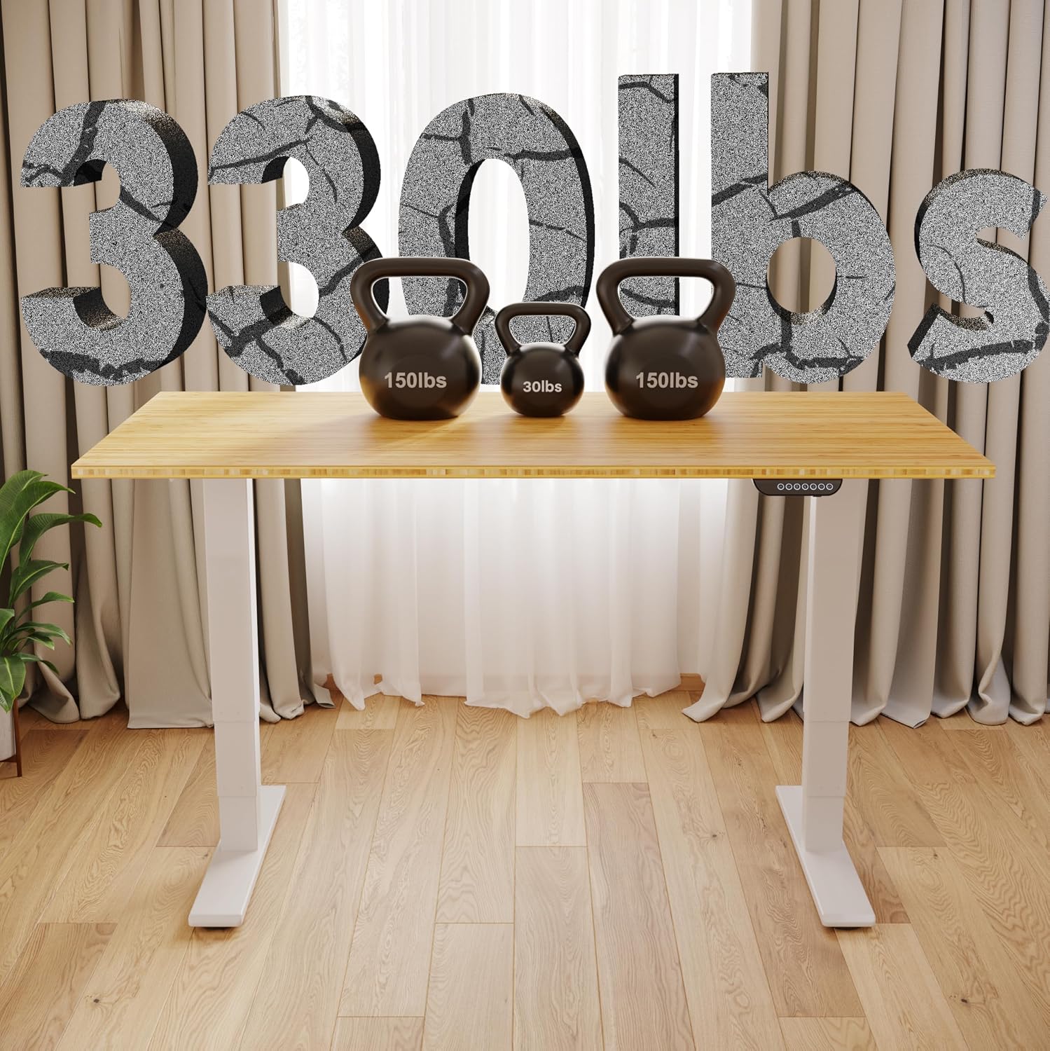 Detalle 1 de FLEXISPOT Standing Desk, Bamboo