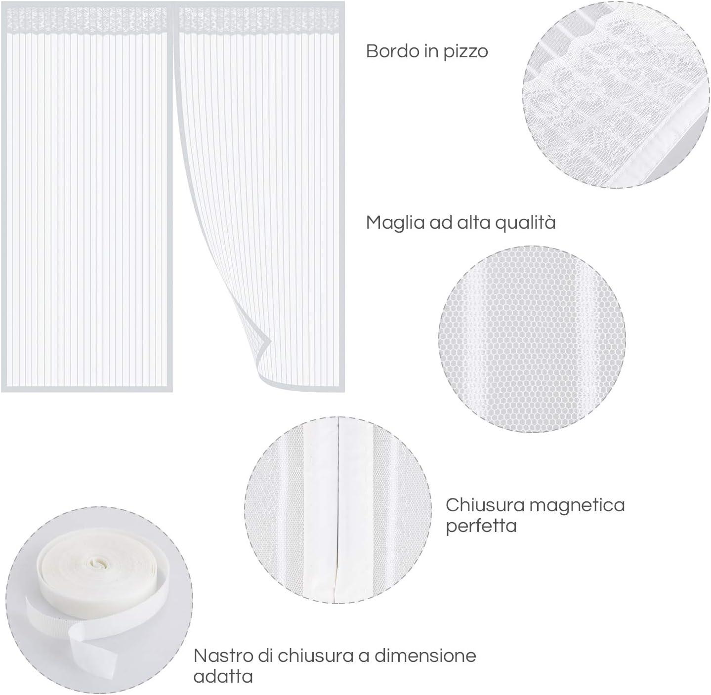 Thumbnail 1 de Zanzariera magnetica per finestre Anpro 100 x 140 cm – efficace contro zanzare e insetti, con nastro autoadesivo bianco