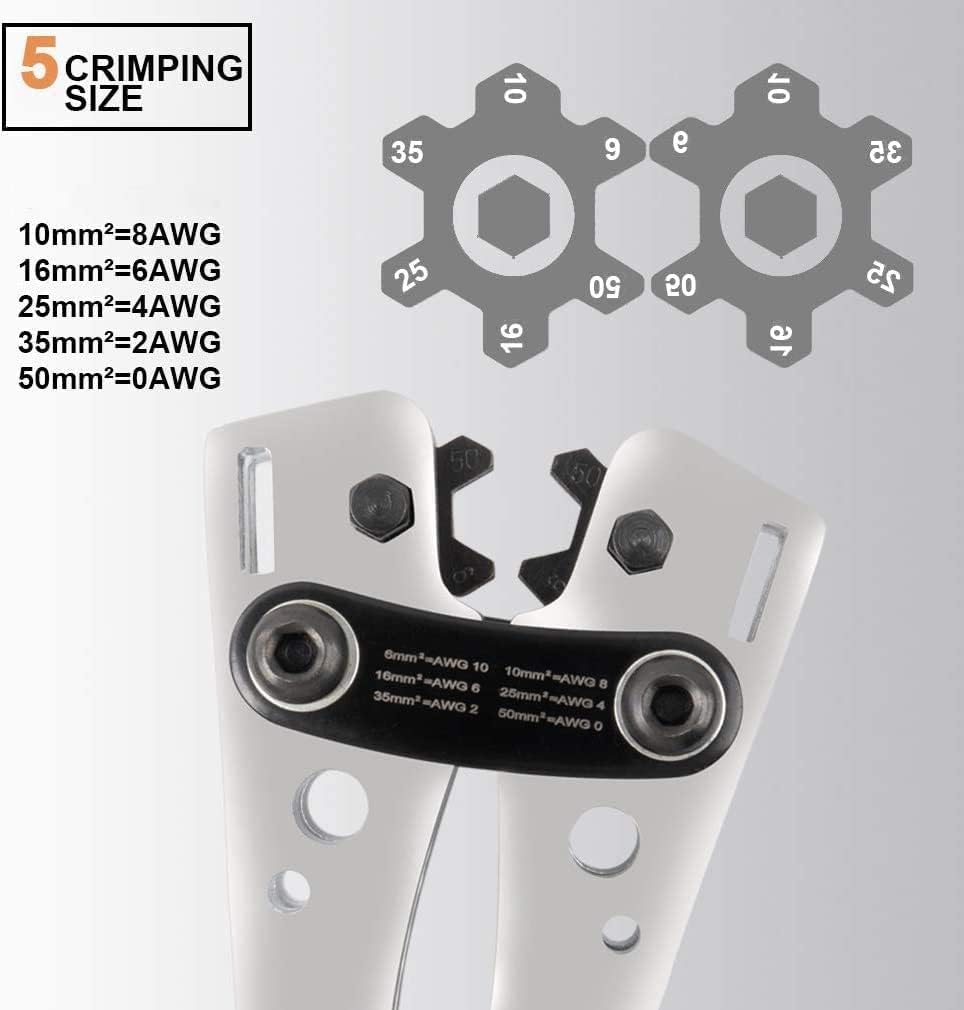 Detalle 2 de Sanuke 1 Crimper Battery Cable Lug Crimper, 6 Die Sizes, Ratcheting Design