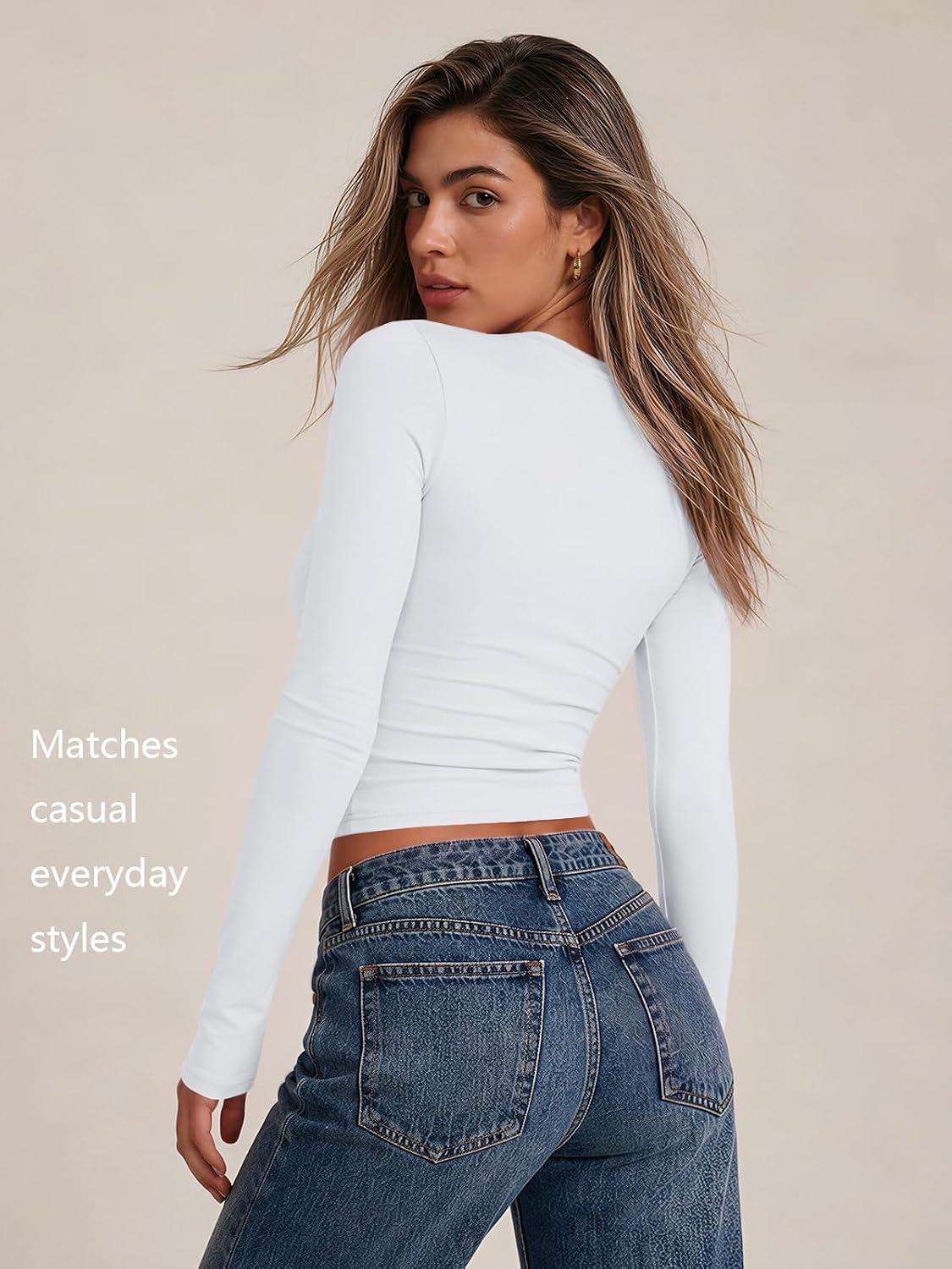 Thumbnail 5 de Trendy Queen Crop Long Sleeve Top 88% Polyester