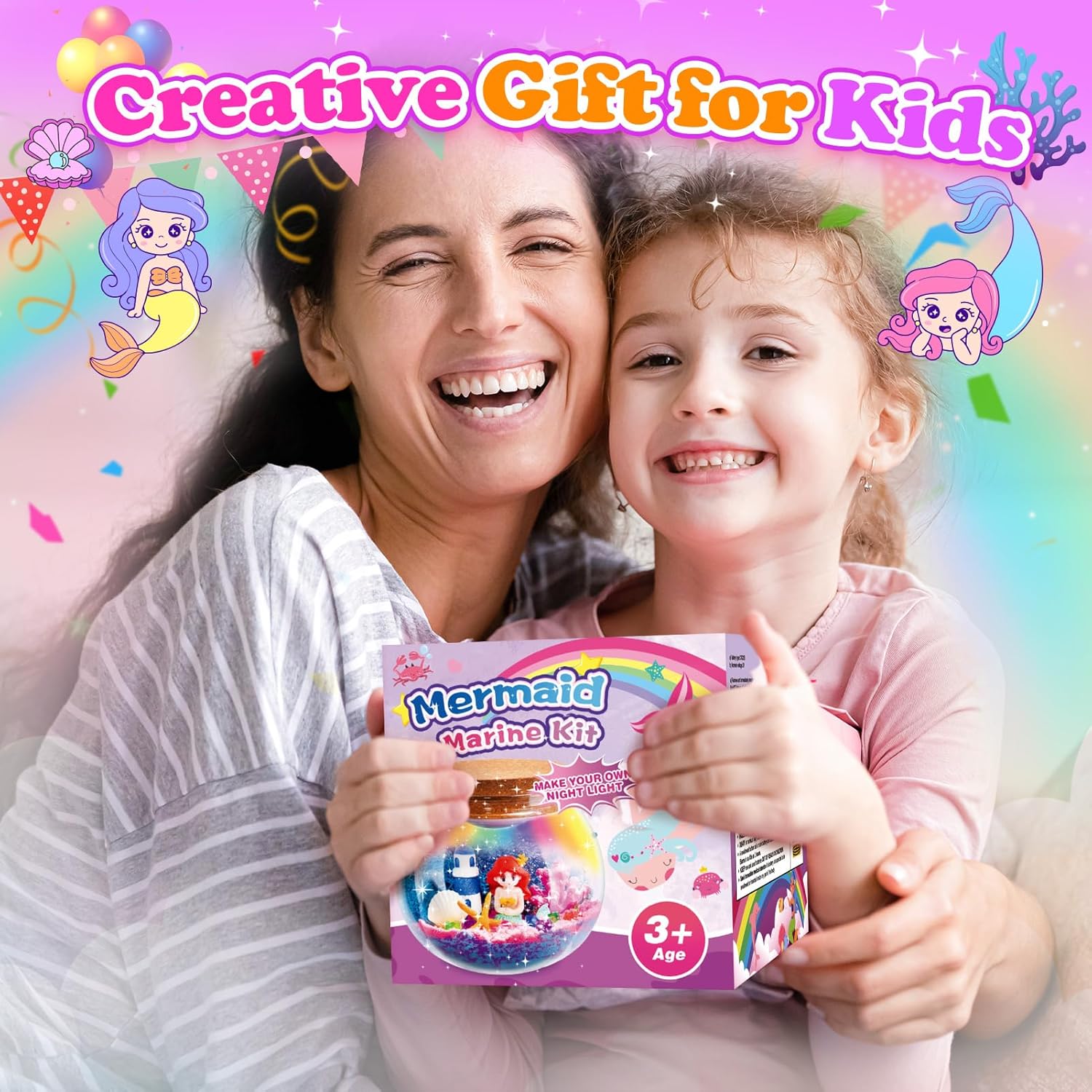 Thumbnail 6 de HappyGoLucky Mermaid Terrarium Kit & Night Light — 3-9 Year Old Girls Gift
