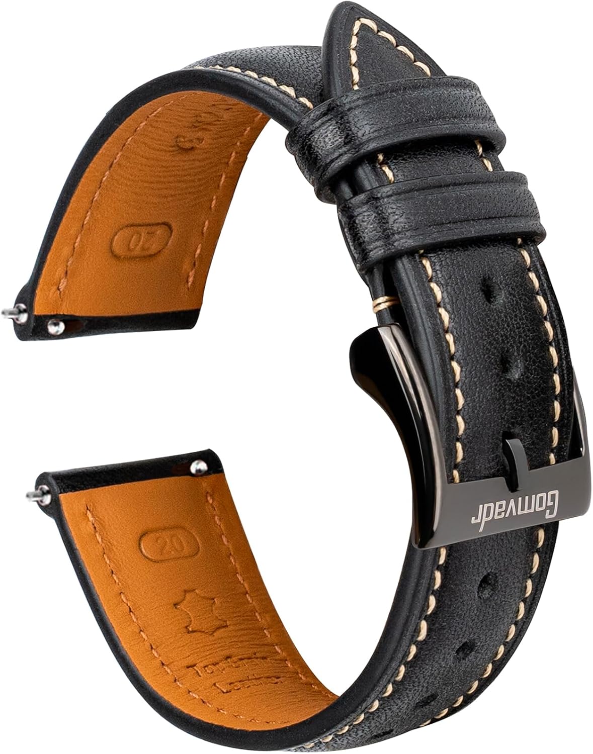 Thumbnail 2 de Gomvadr Quick Release Leder Uhrenarmband (Zwei-Ton, geölt) – mit Schnellverschluss, 18–22 mm