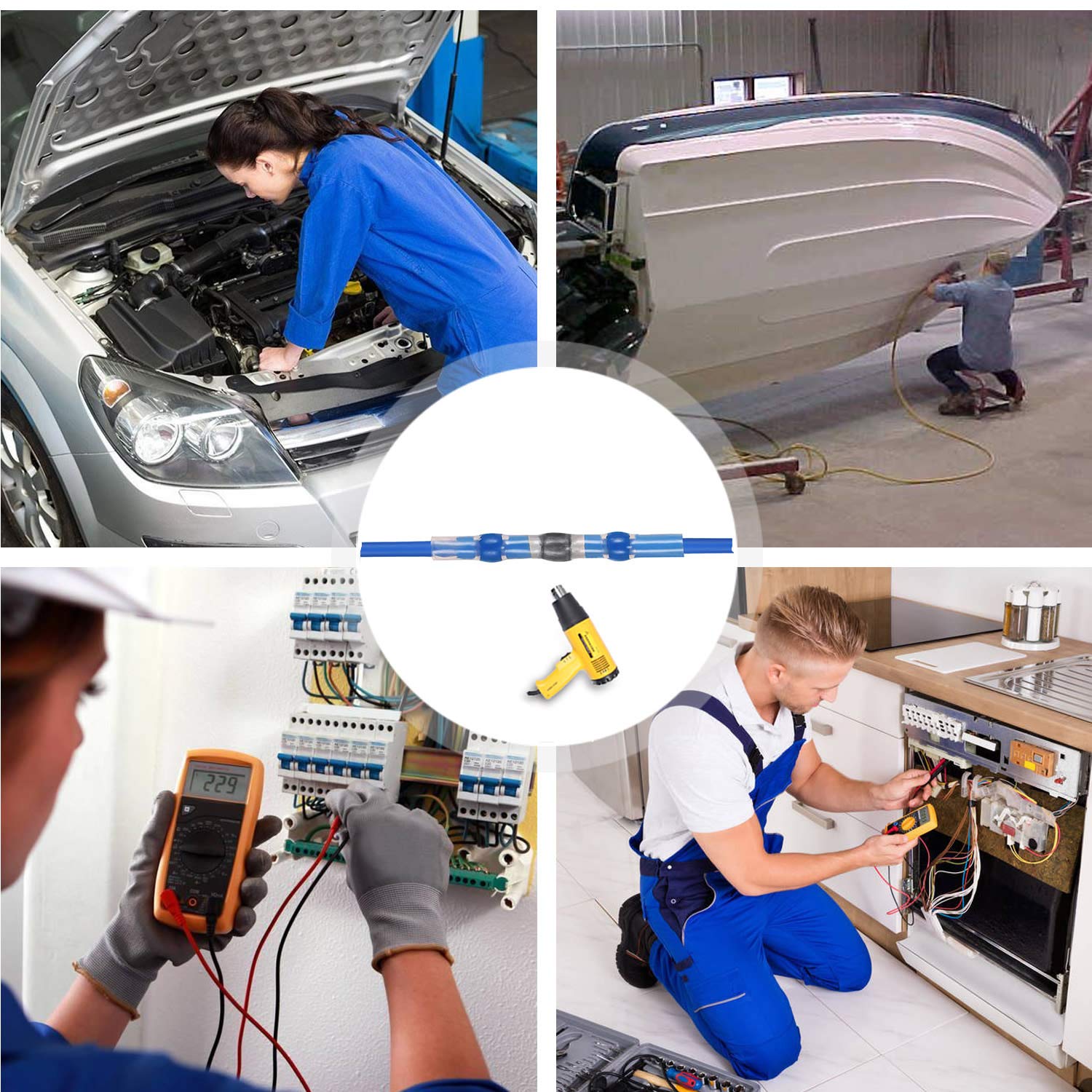 Thumbnail 6 de Kuject 120PCS solder seal wire connectors with heat-shrink butt splices (waterproof, self-solder)