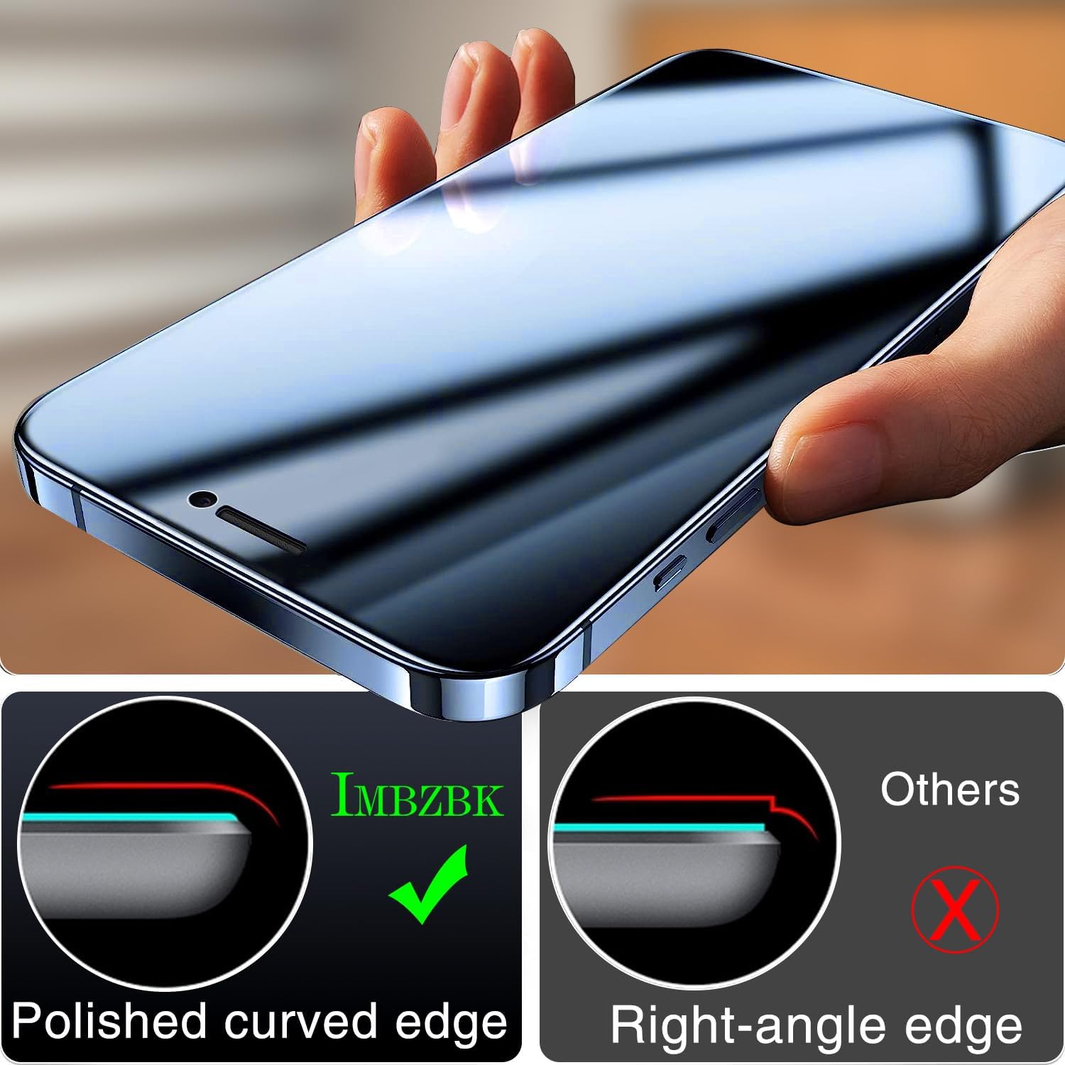 Thumbnail 6 de IMBZBK iPhone 12 Pro Max Privacy Screen Protector, Tempered Glass 3-Pack