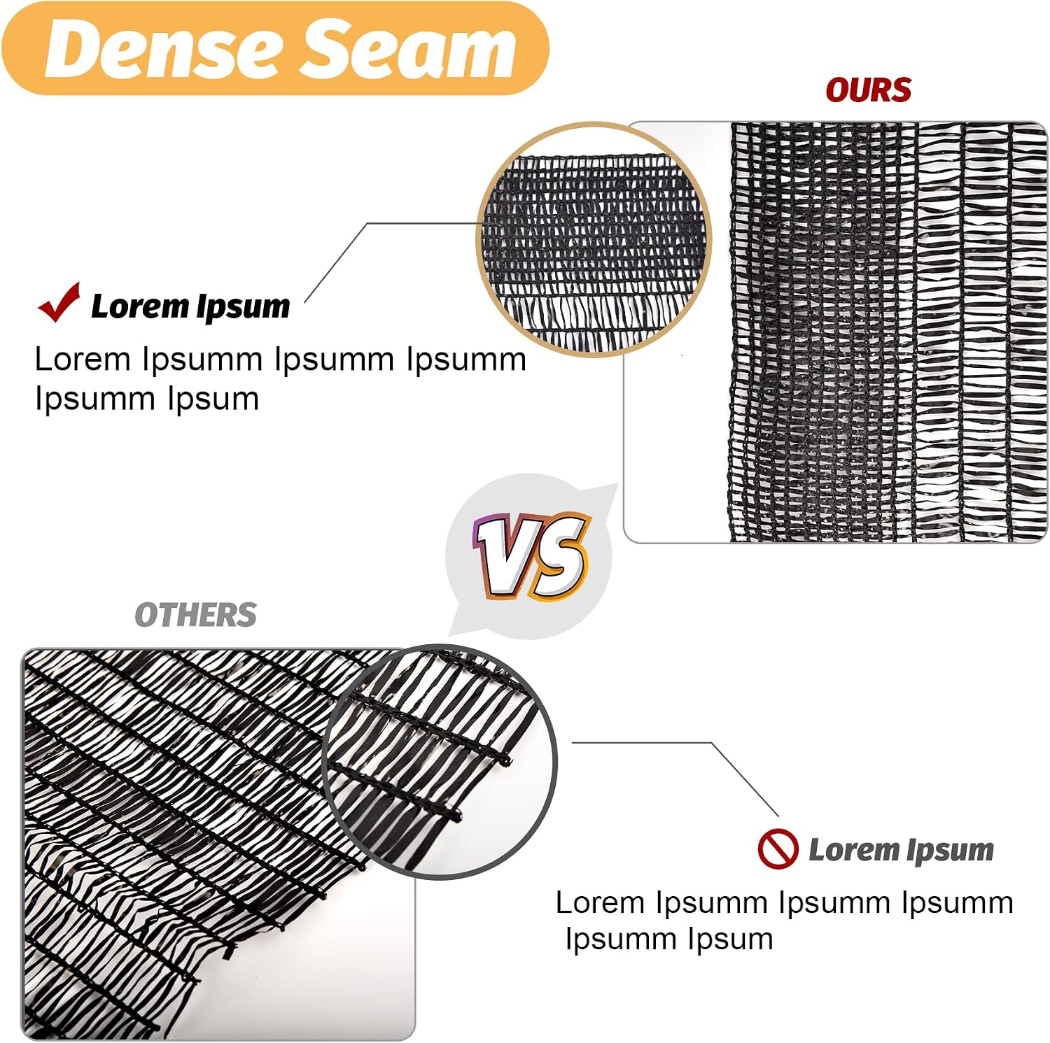 Detalle 2 de Garden Expert 10ft x 20ft Black Shade Net, 50% Shade, UV-Resistant Mesh