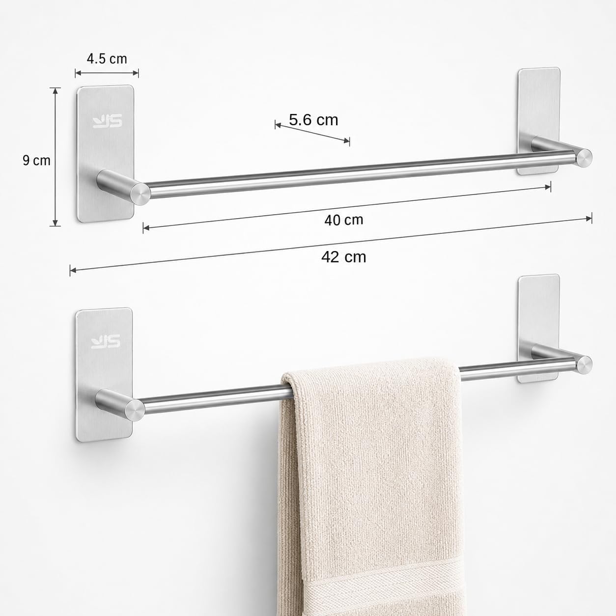 Detalle de Stainless Steel Single Towel Rail 40 cm