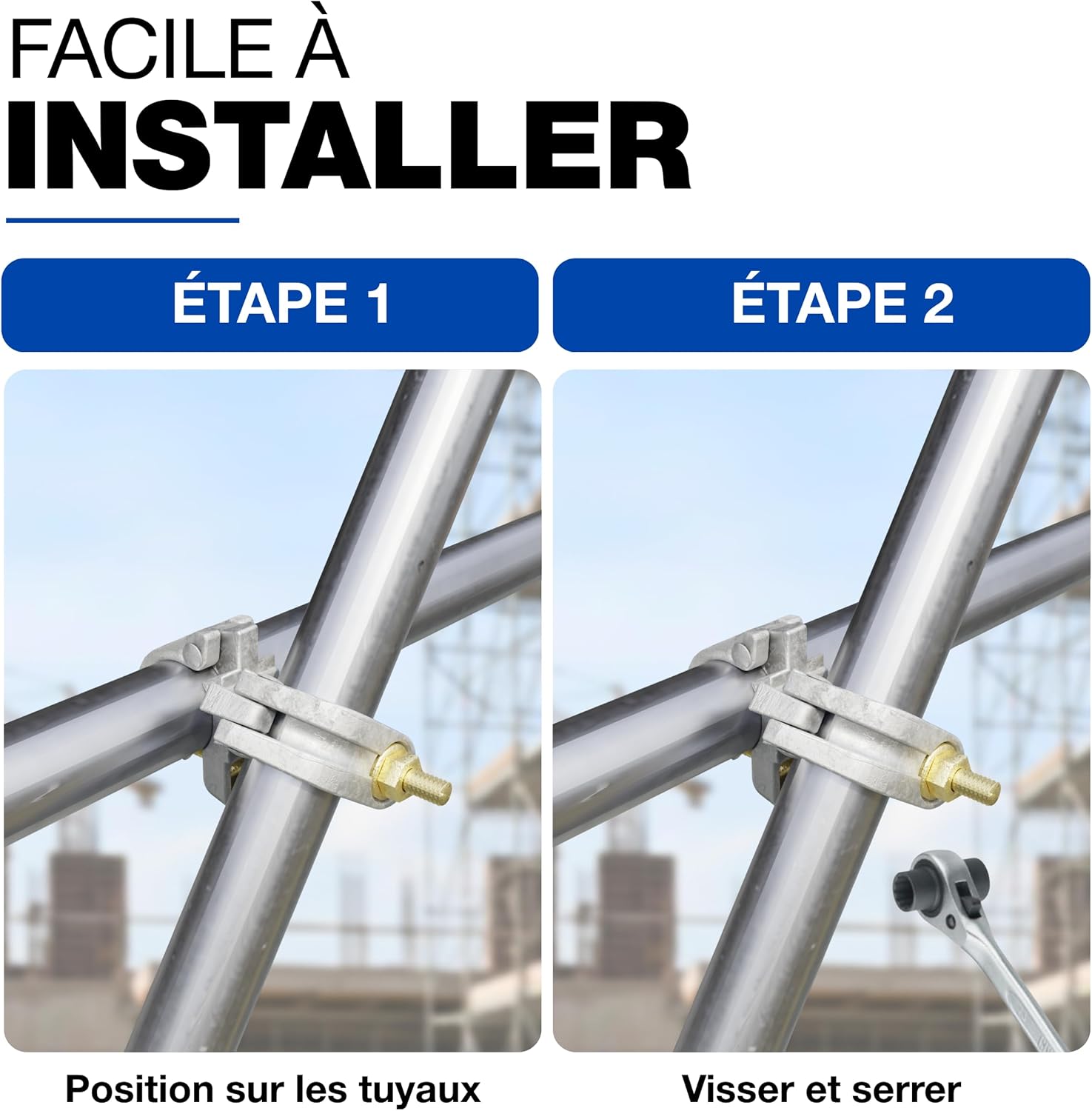 Detalle de GeZu Impex accouplement d’échafaudage galvanisé (lot de 12) 48 x 48 mm, pour tube d’acier