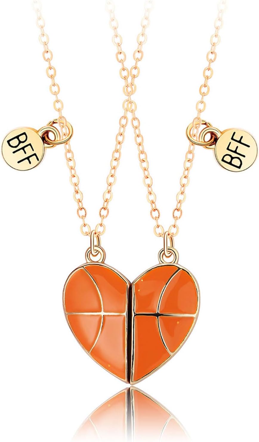 Detalle 2 de CERSLIMO Best Friend Necklaces: 2-Piece Football & Basketball Gift Set