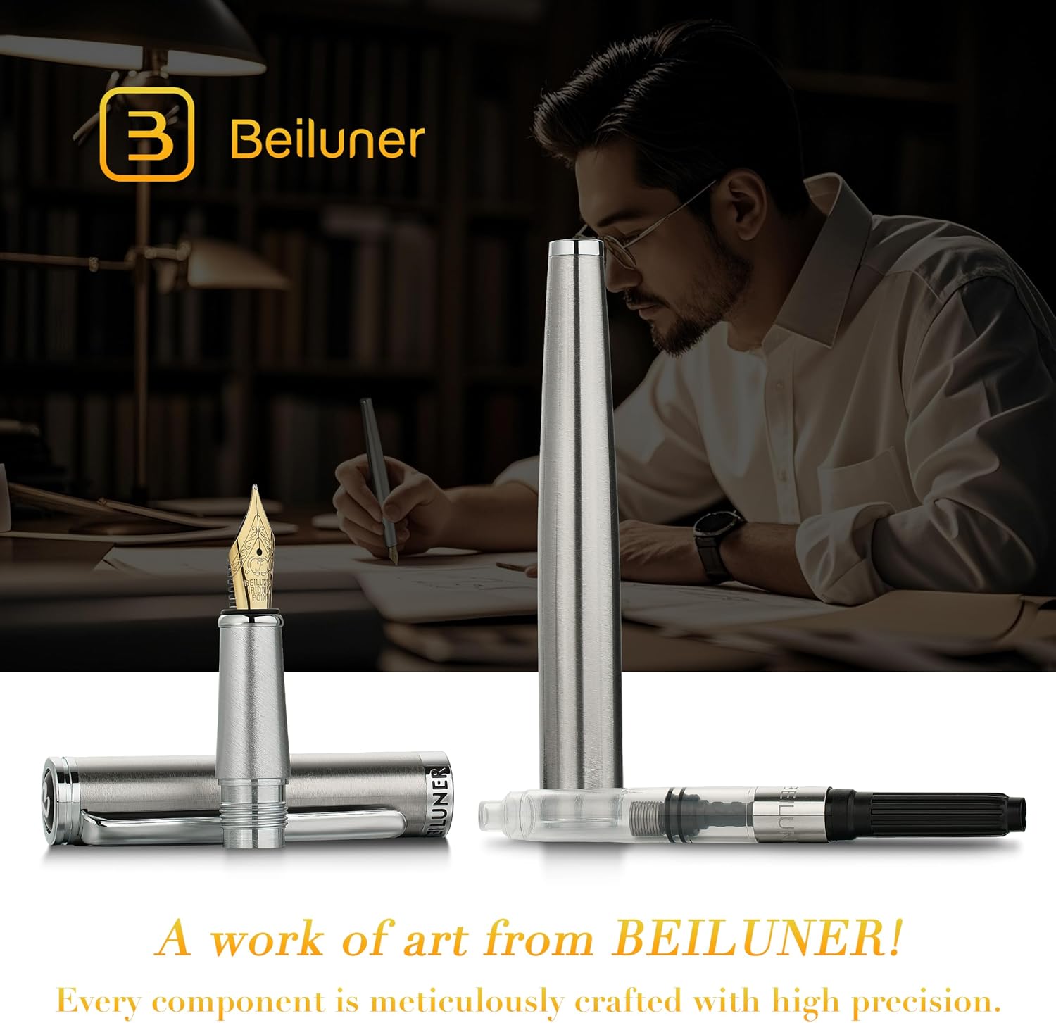 Thumbnail 2 de BEILUNER Fountain Pen Set, 24K-Gilded