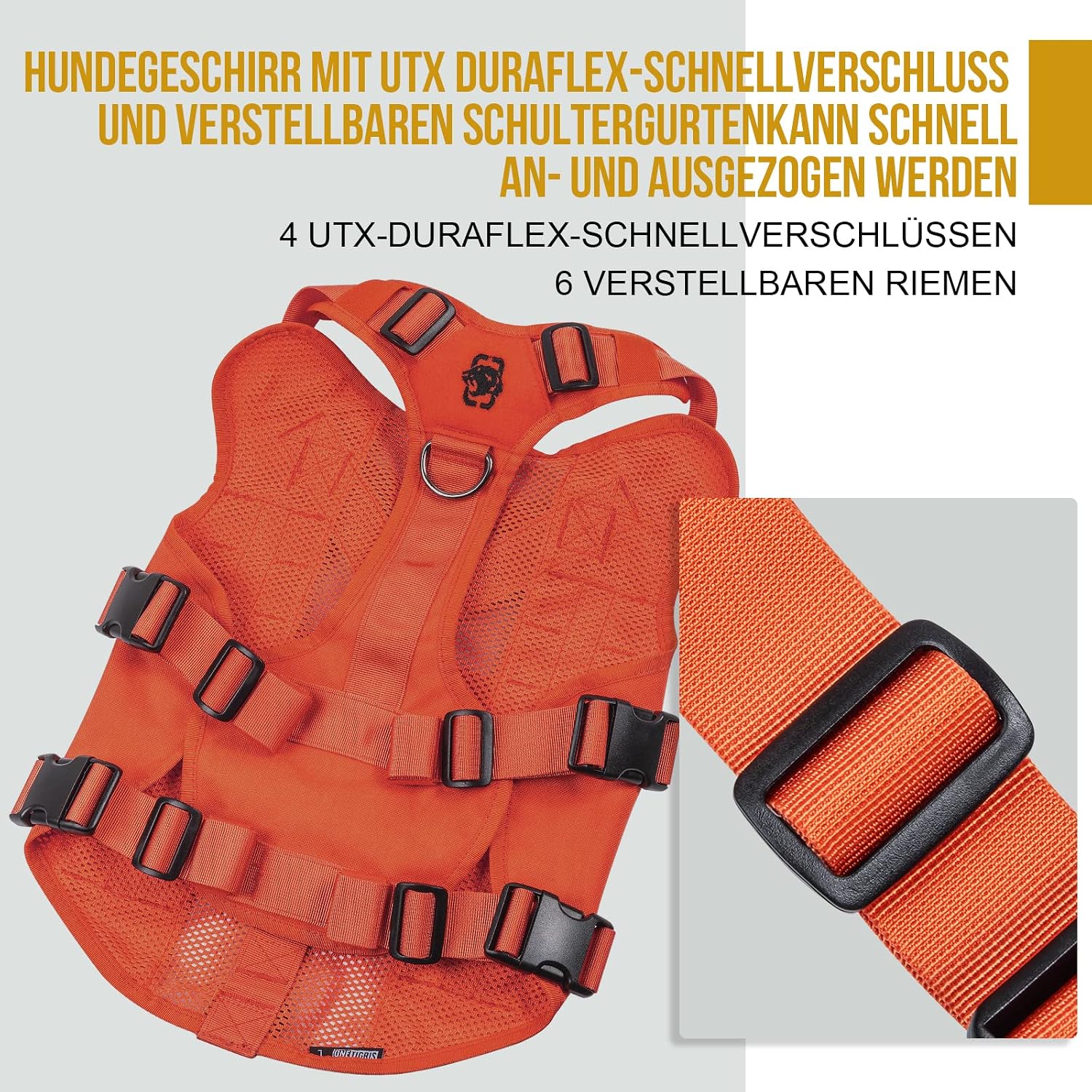Detalle 1 de OneTigris No-Pull Hundegeschirr AIRE MESH