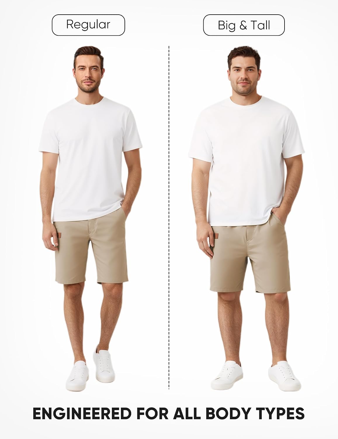 Thumbnail 4 de JMIERR Men's Casual Golf Shorts: Flexible Cotton-Blend Twill with Reinforced Pockets