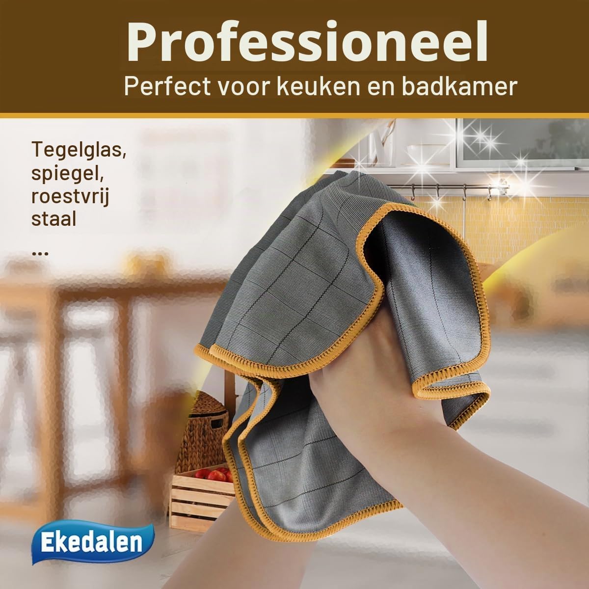 Detalle 2 de Ekedalen 6X koolstof-microvezeldoeken, 40 x 30 cm, 400 GSM, 6 stuks